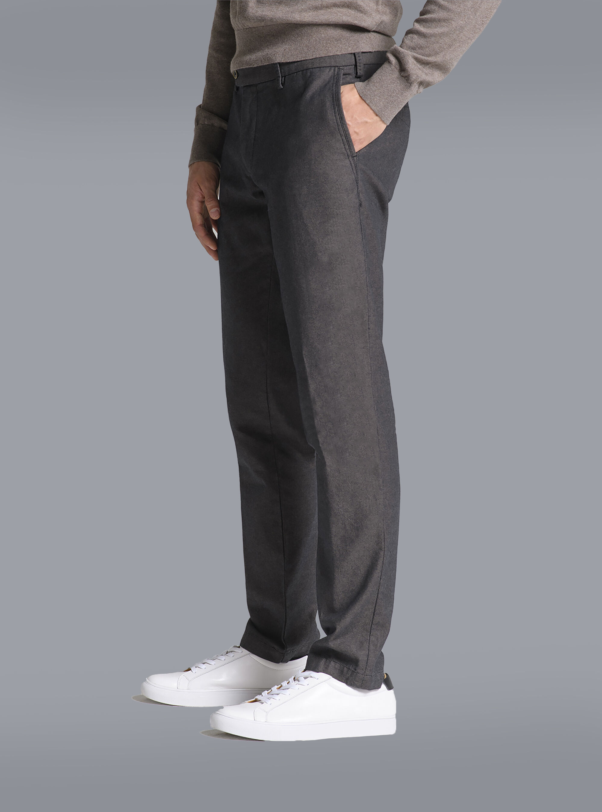 Pantaloni tessuto operato, C569 L.BROWN