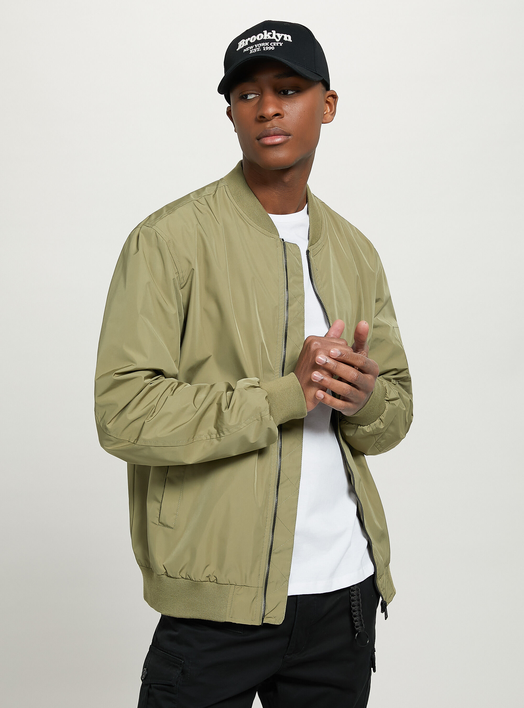Windproof regular fit bomber jacket