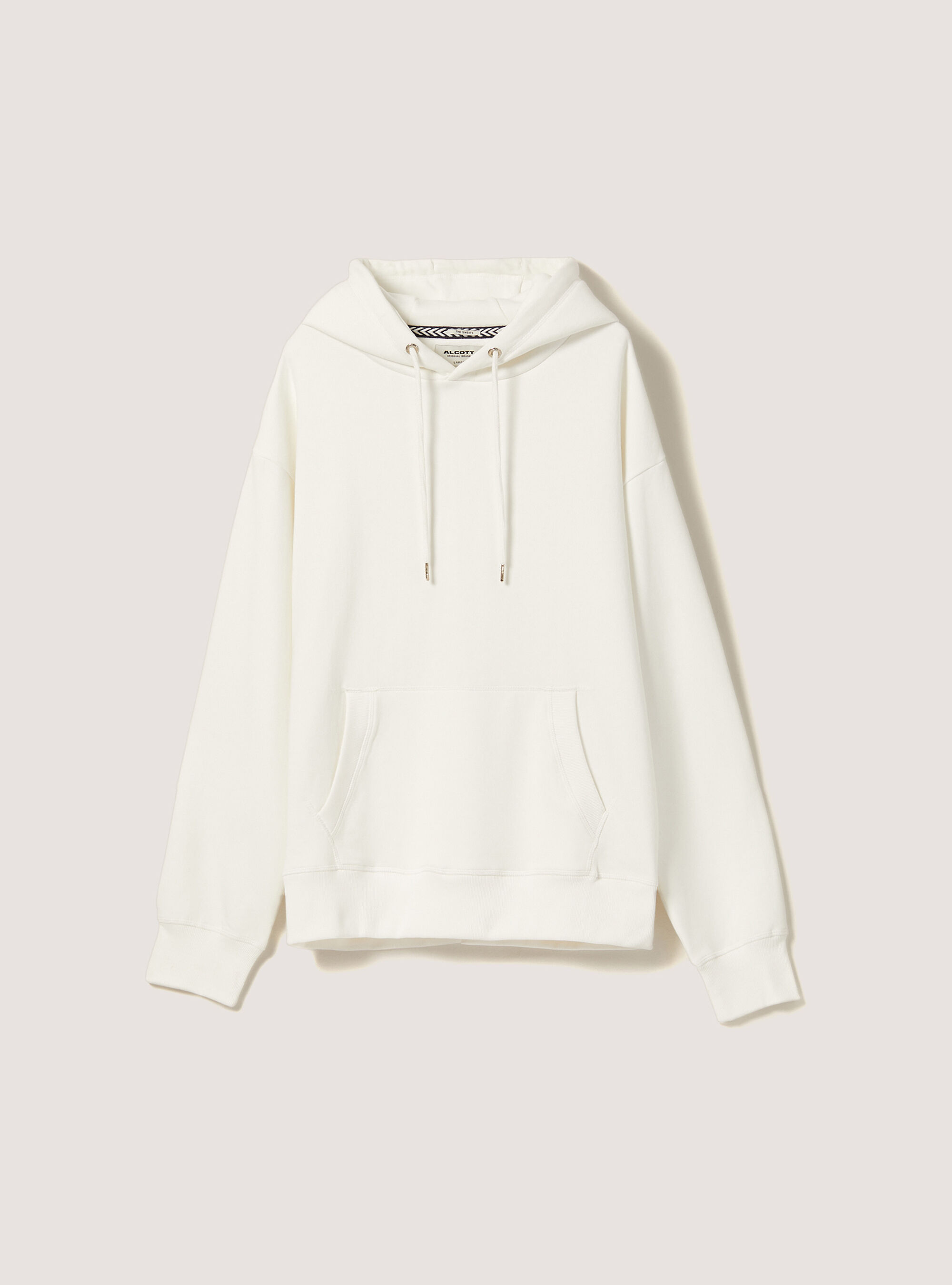 Sweatshirt with hood and pouch pocket, WH2 WHITE