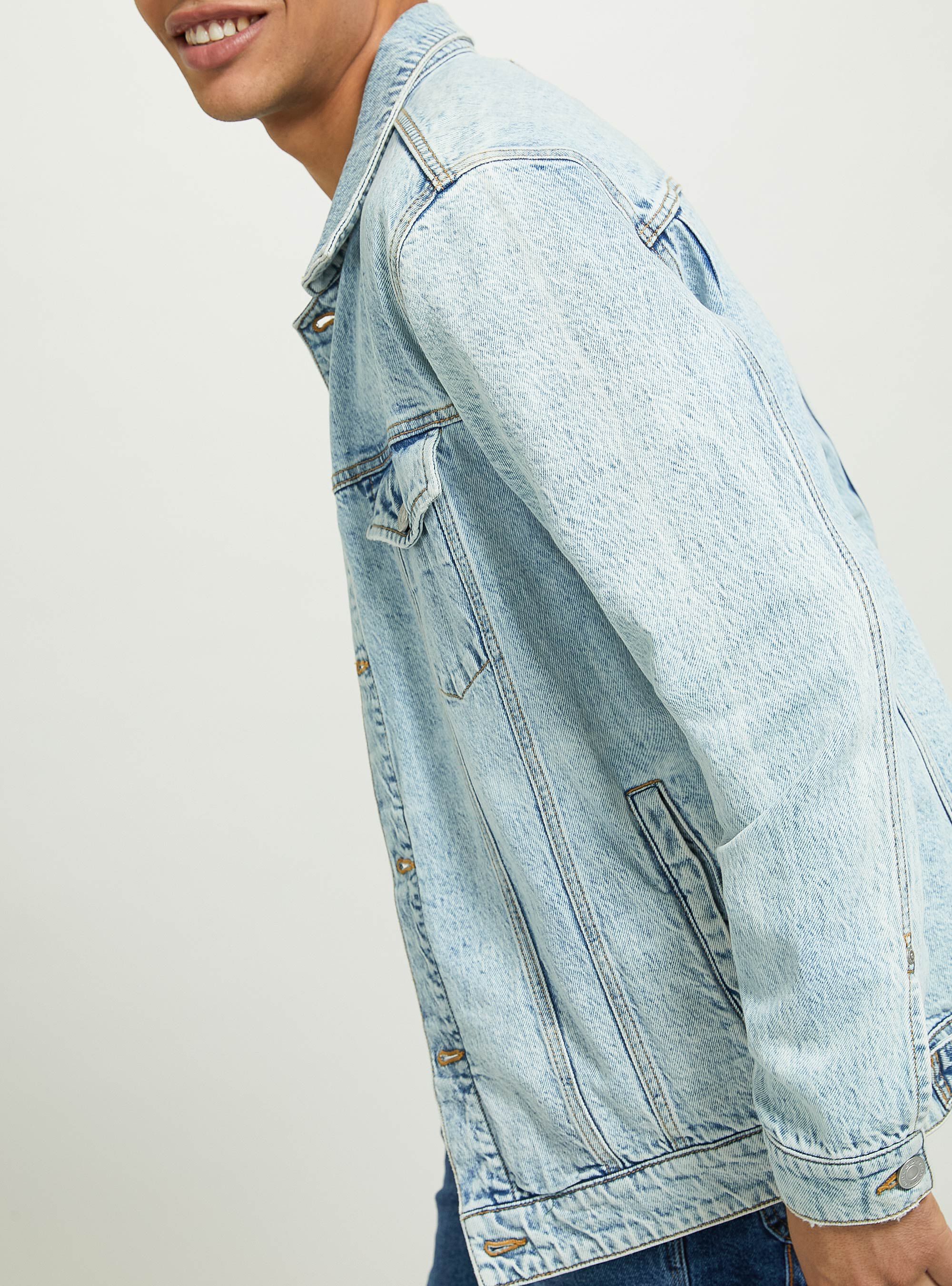 Chaqueta vaquera el&aacute;stica, AZUL