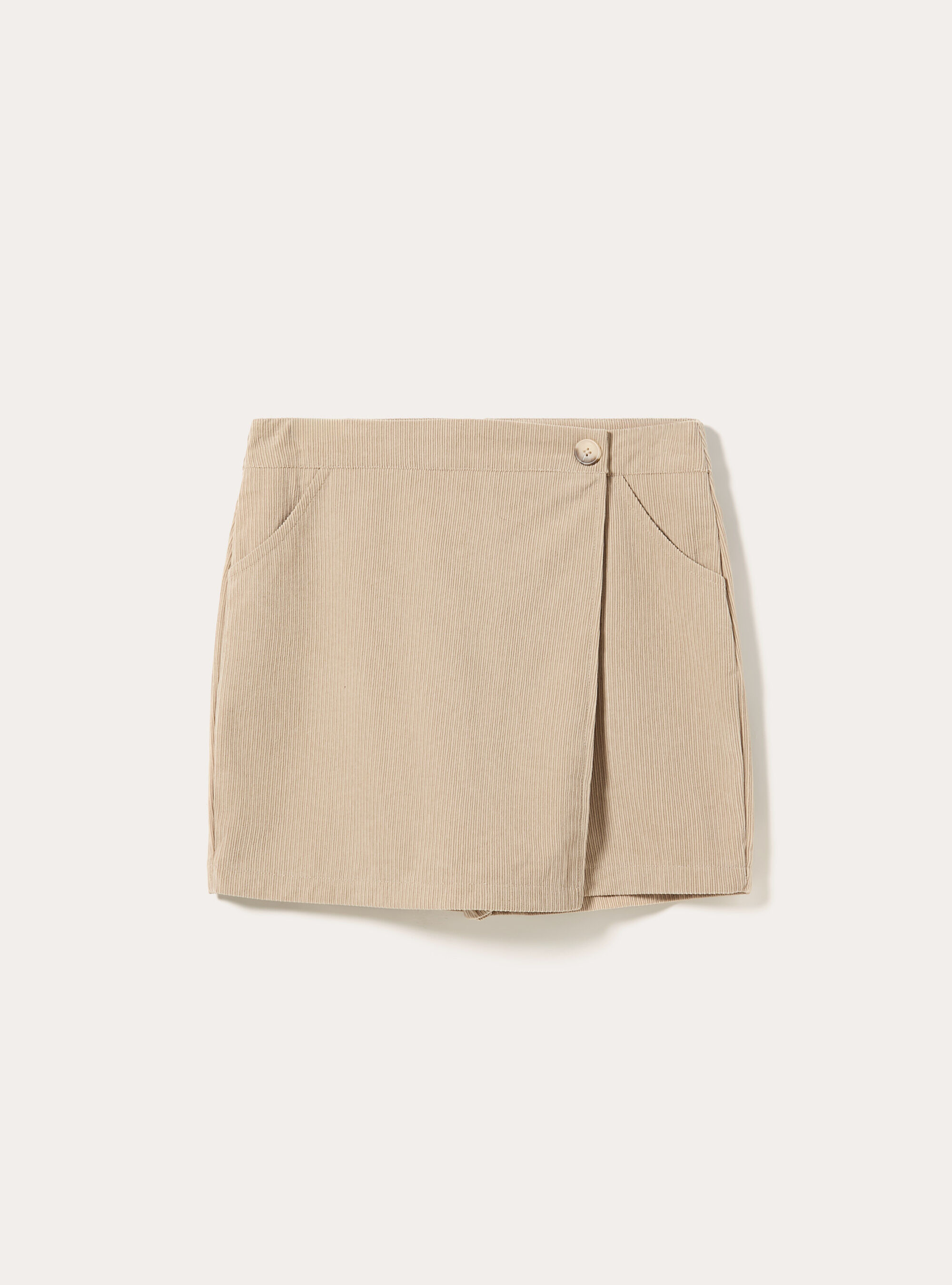 Falda pantal&oacute;n de terciopelo acanalado, BG2 BEIGE MEDIUM