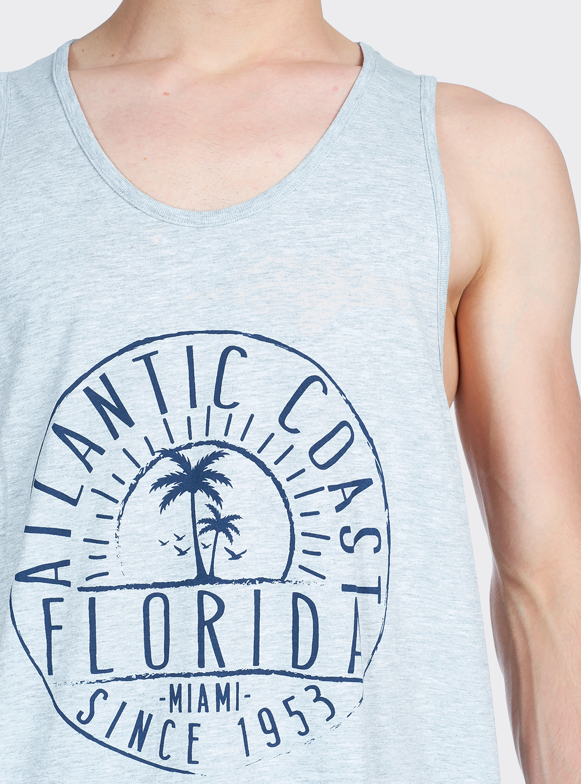 Canotta long e oversize fit con stampa lettering, C143 LIGHT GREY M