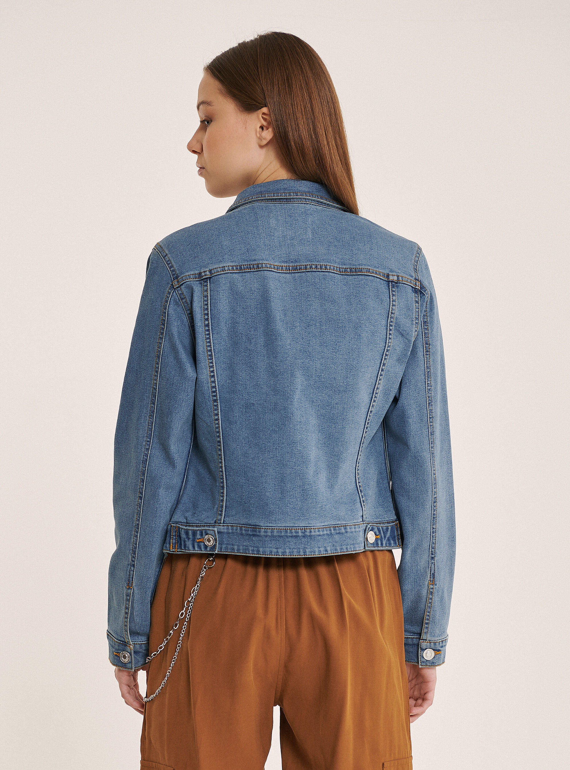 Stretch denim jacket, BLUE