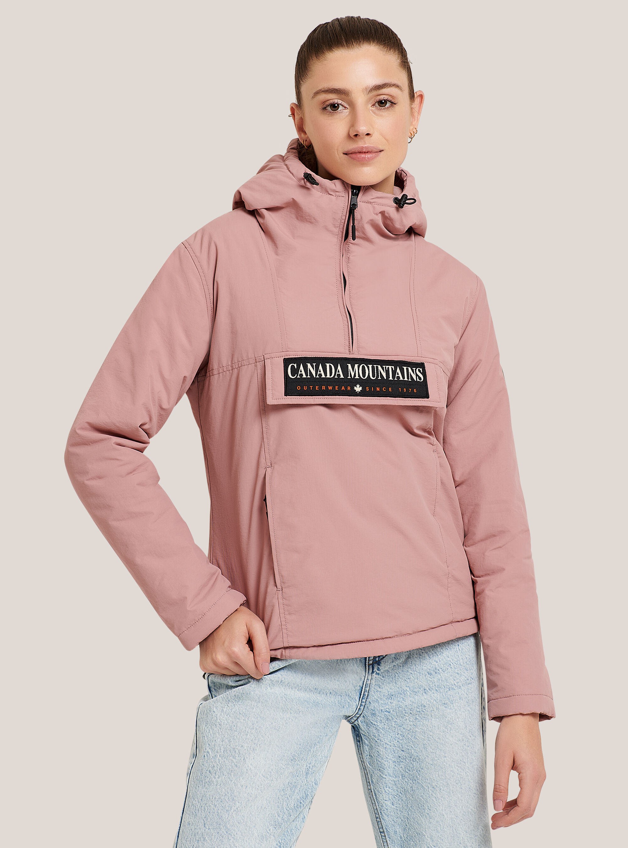 Pink full zip deals anorak jacket