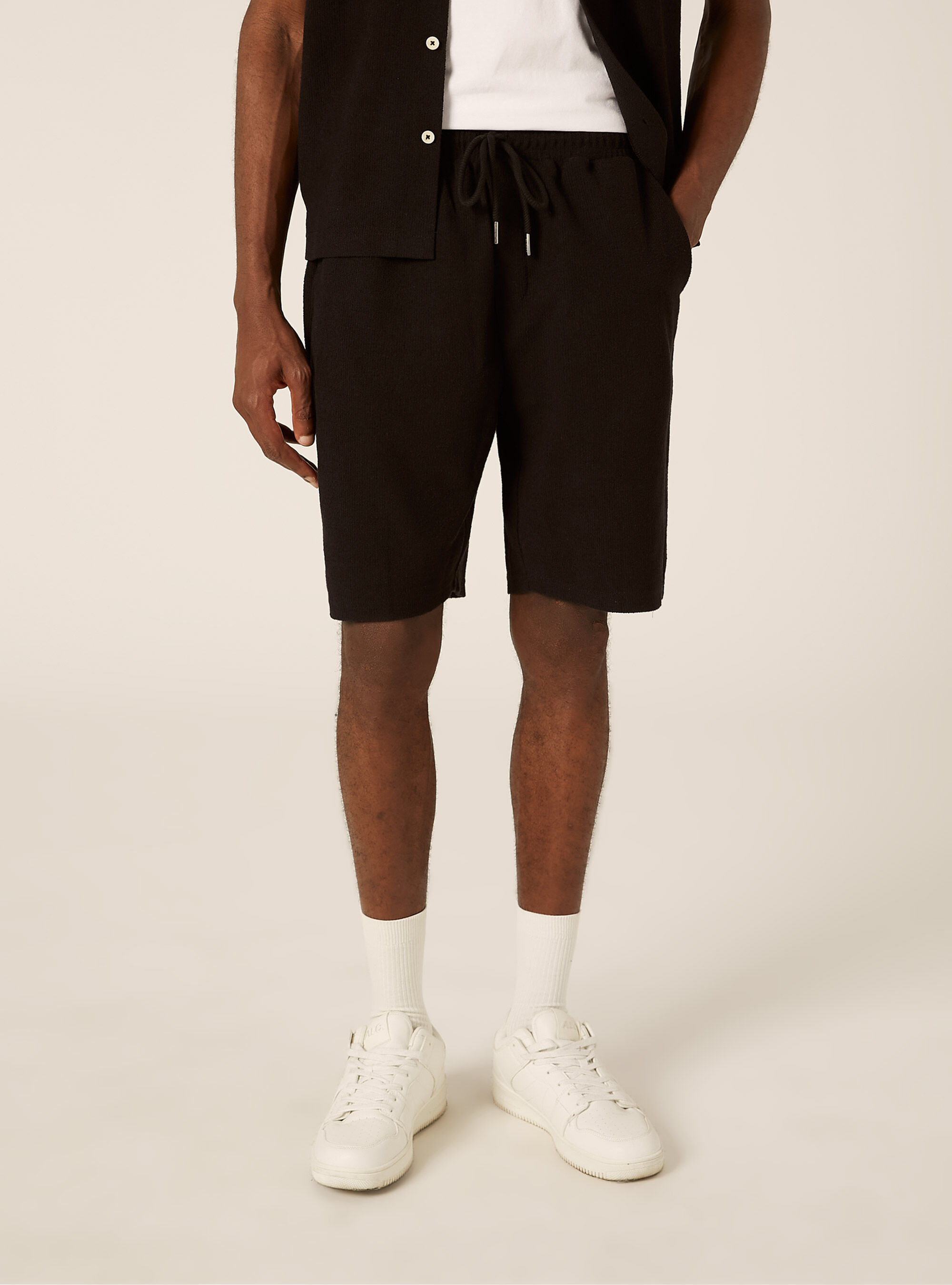Bermuda in jersey reguar fit, BK1 BLACK