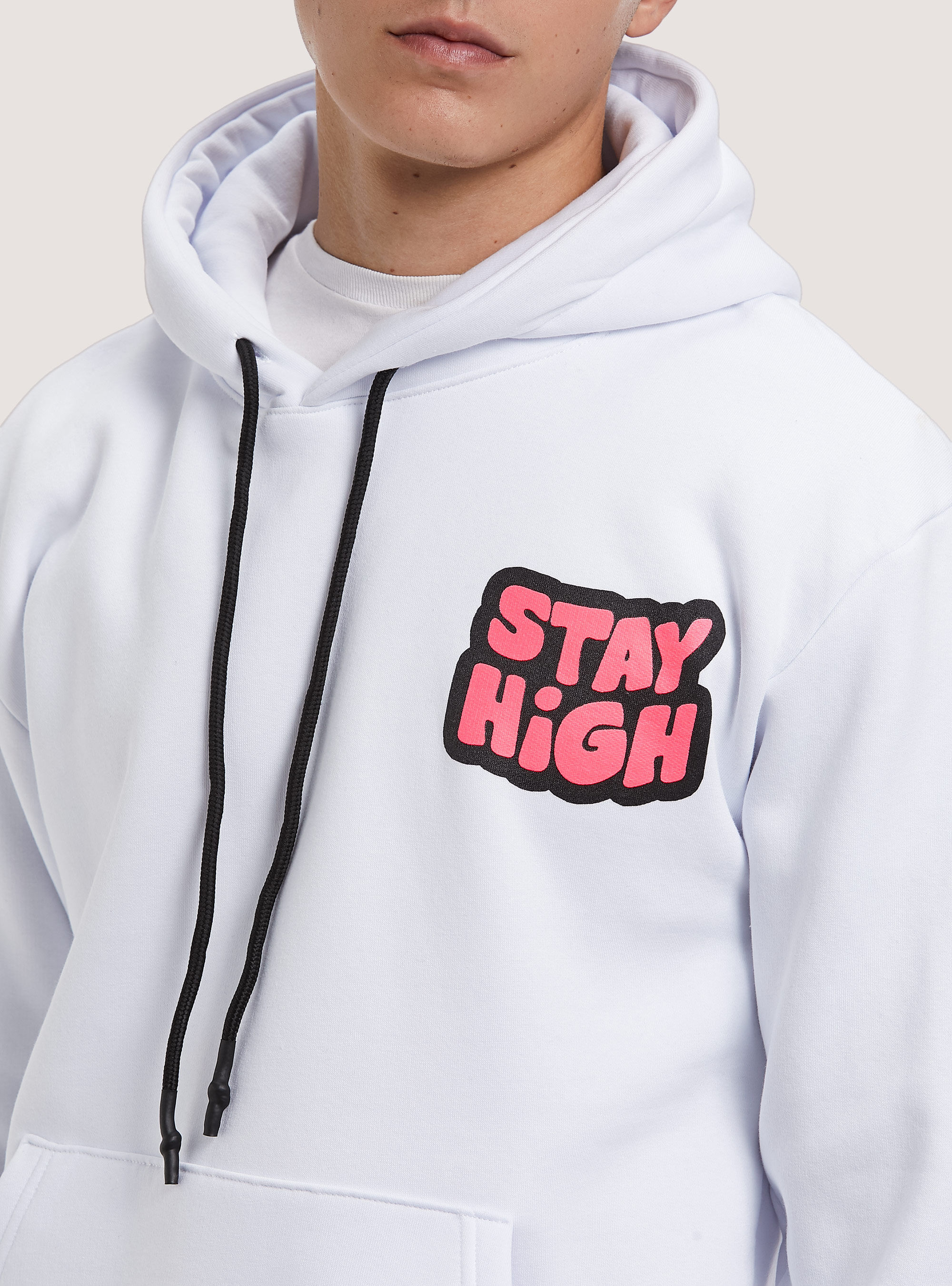 Felpa con stampa stay high, WH2 WHITE