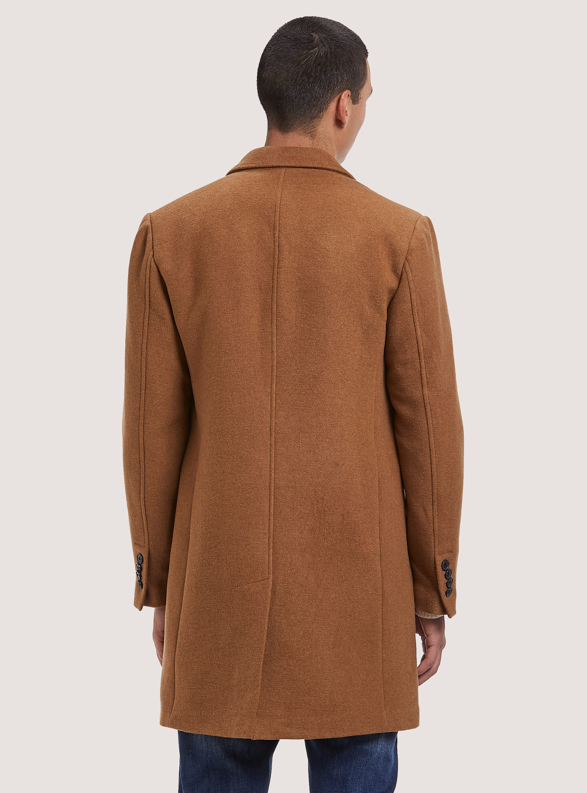 Tobacco wool coat clearance
