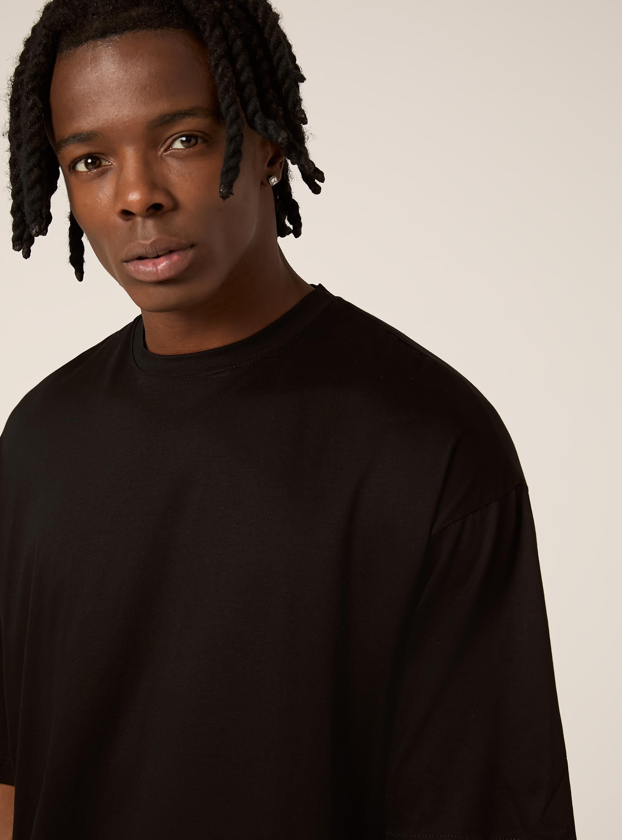 T-shirt &agrave; coupe souple, BK1 BLACK
