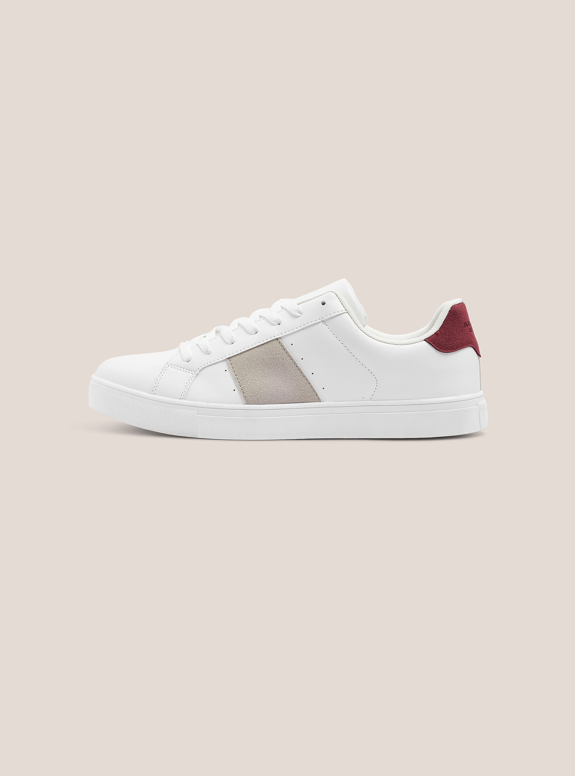 Sneakers con banda laterare a contrasto, BIANCO