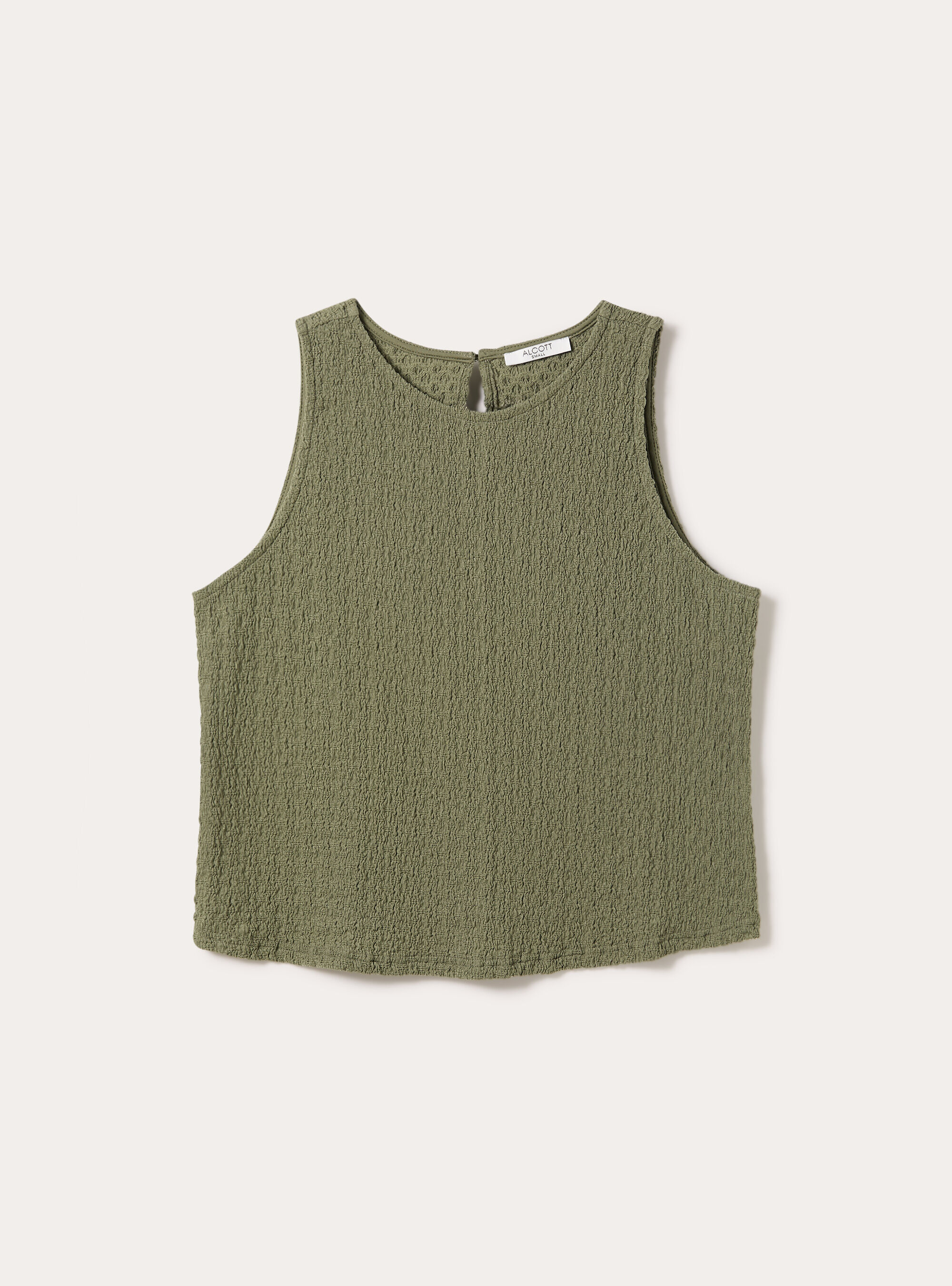 Waffle fabric tank top, KY2 KAKY MEDIUM