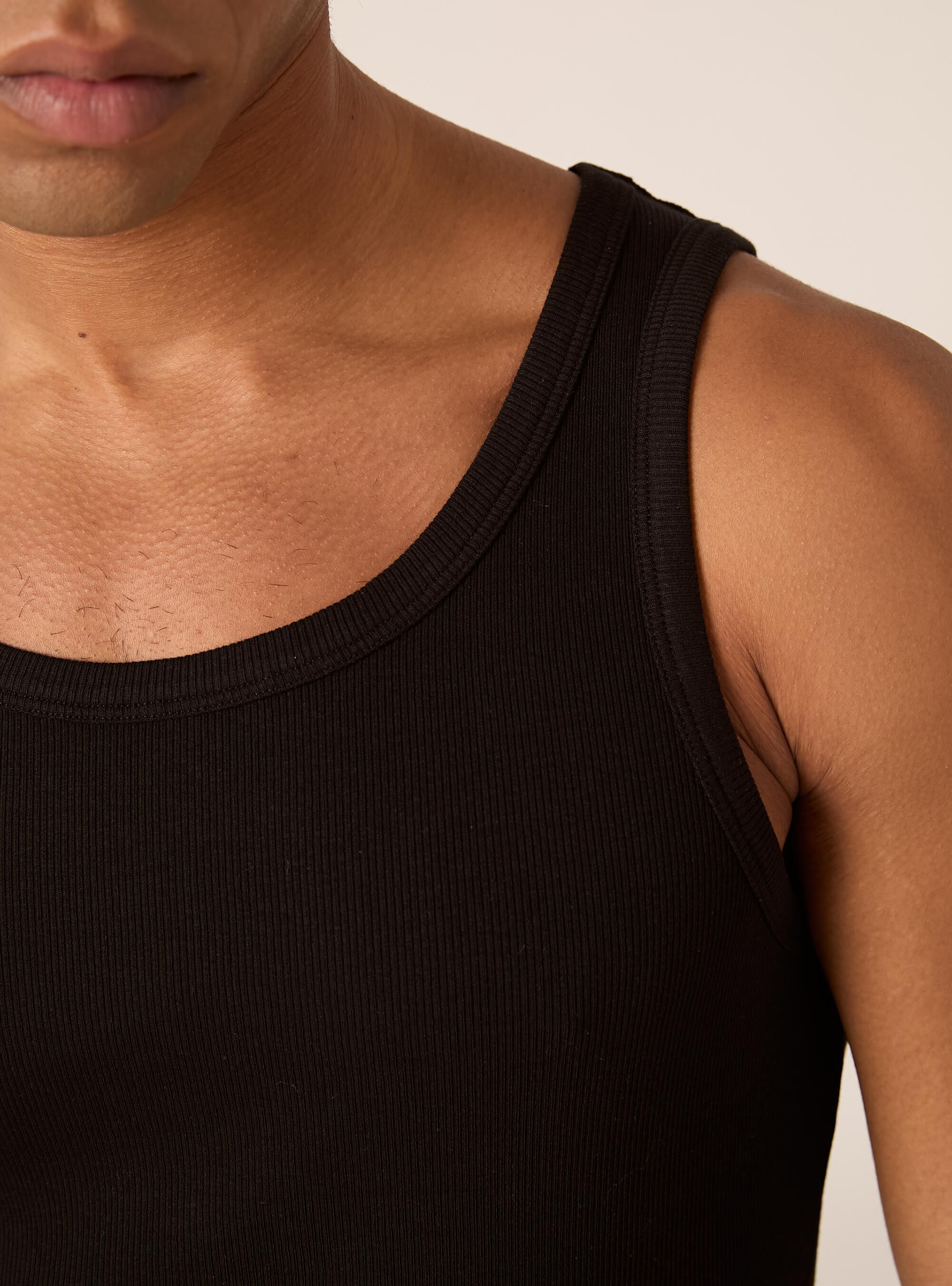 Camiseta de Tirantes B&aacute;sica Slim Fit de Canal&eacute;, BK1 BLACK