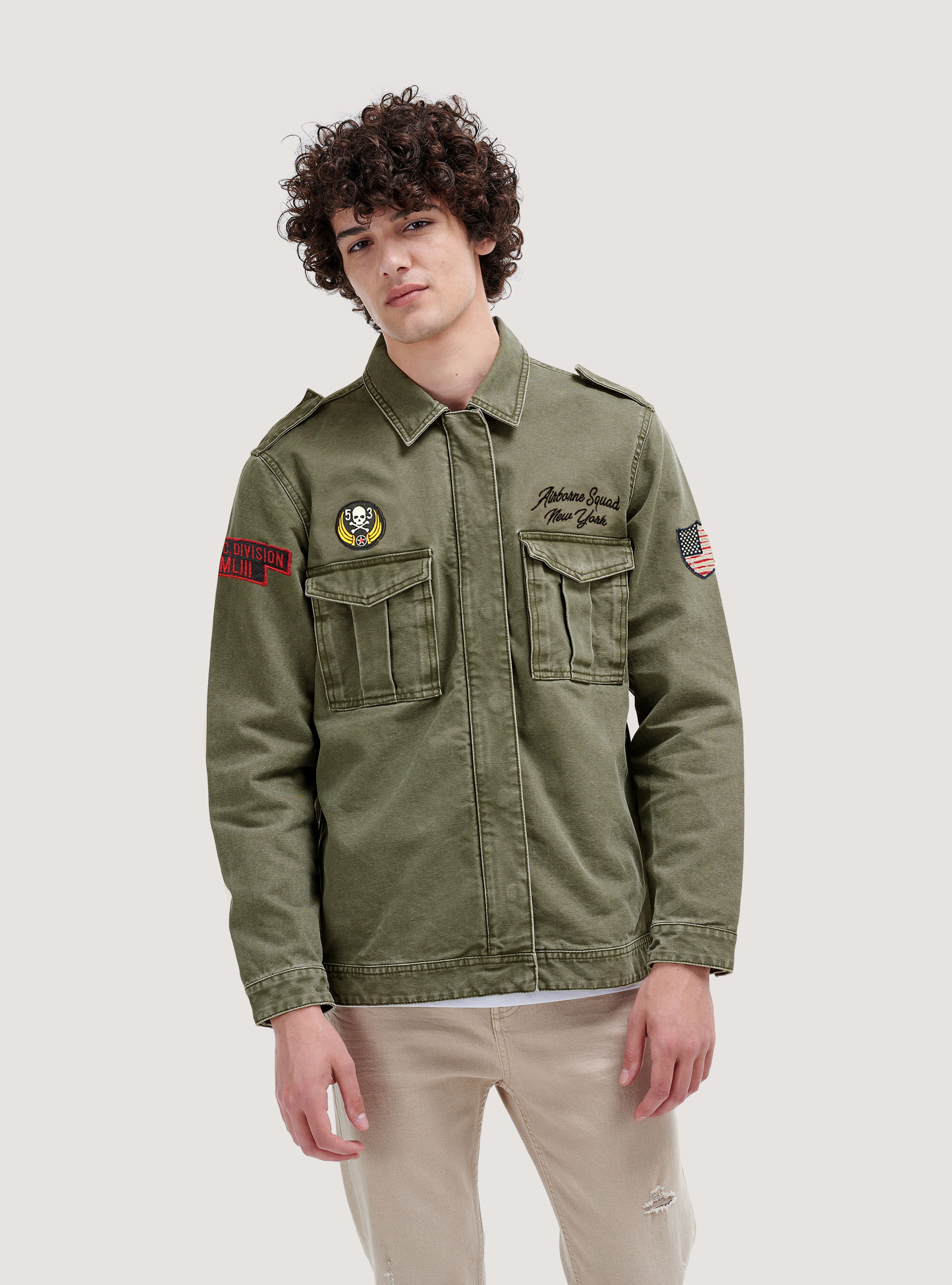Army jacket with patches clearance