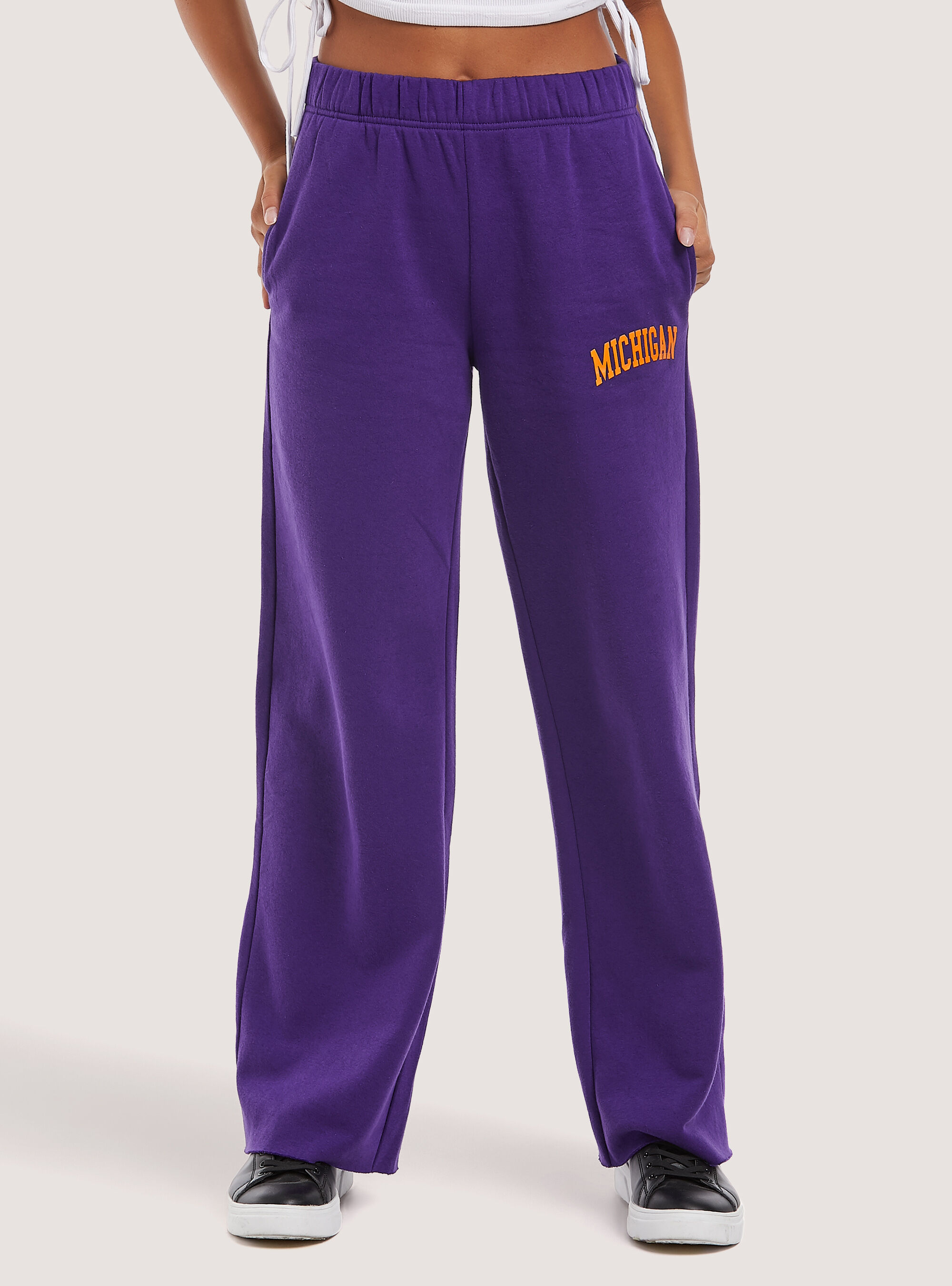 Plush trousers with loose fit print, VI2 VIOLET MEDIUM