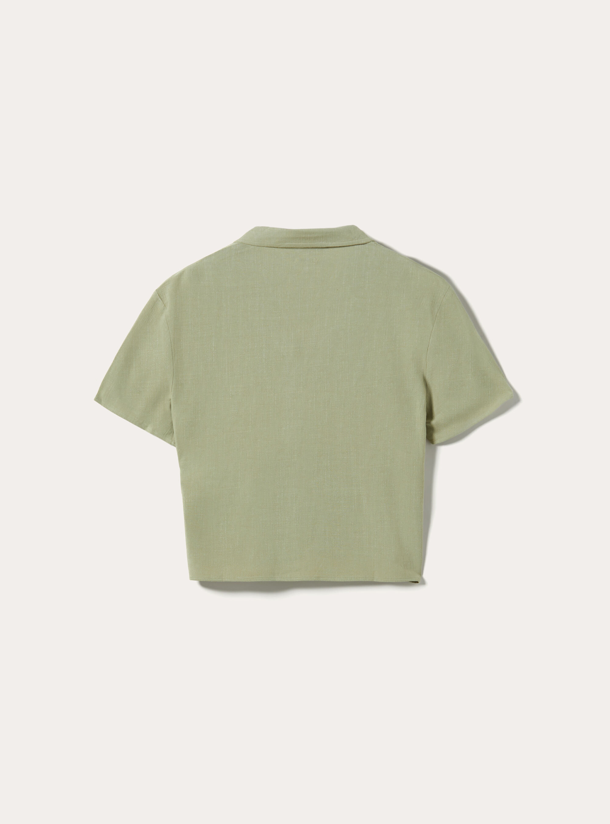 Linen blend cropped shirt, KY3 KAKY LIGHT