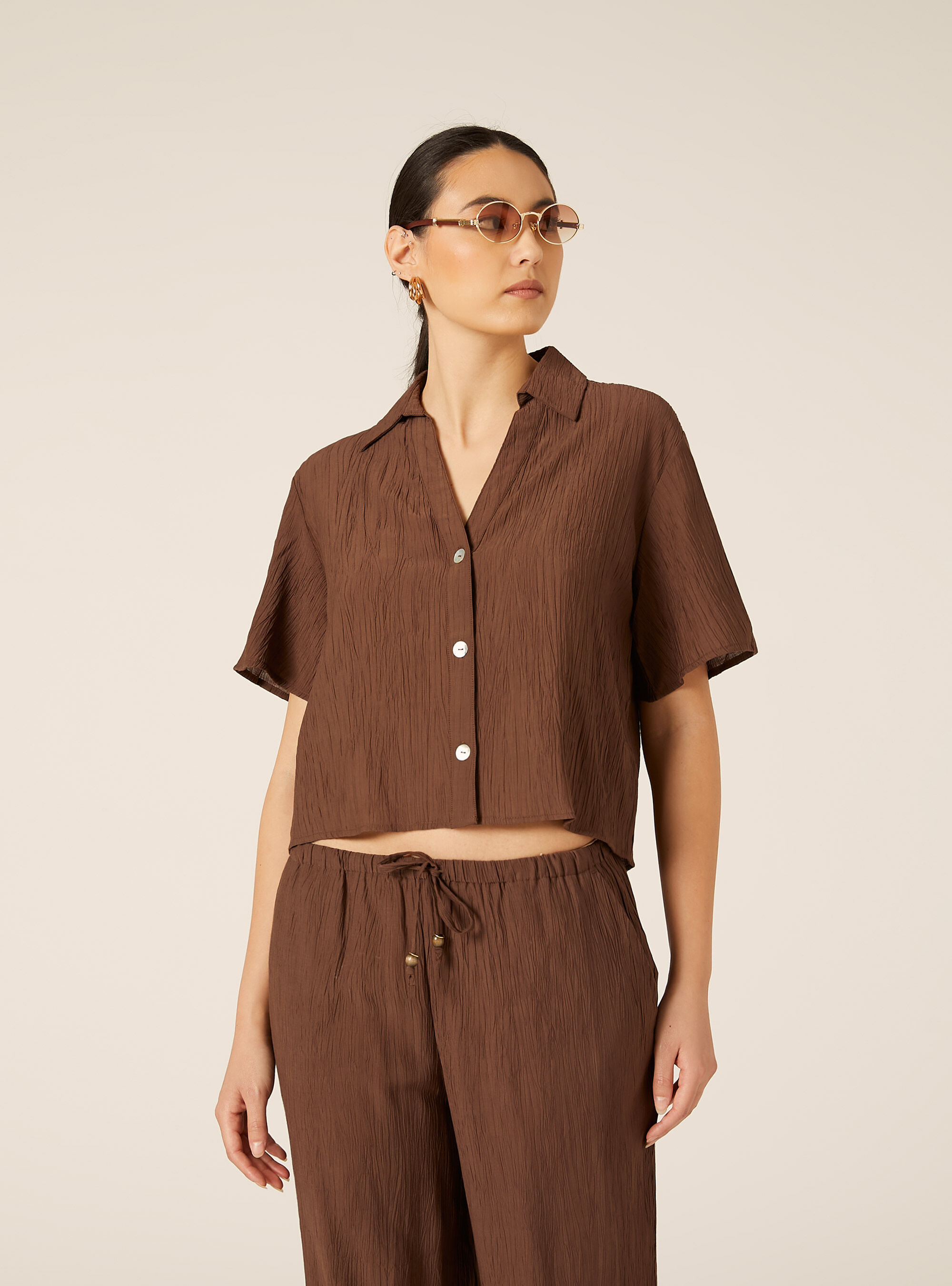 Camicia maniche corte in crepe