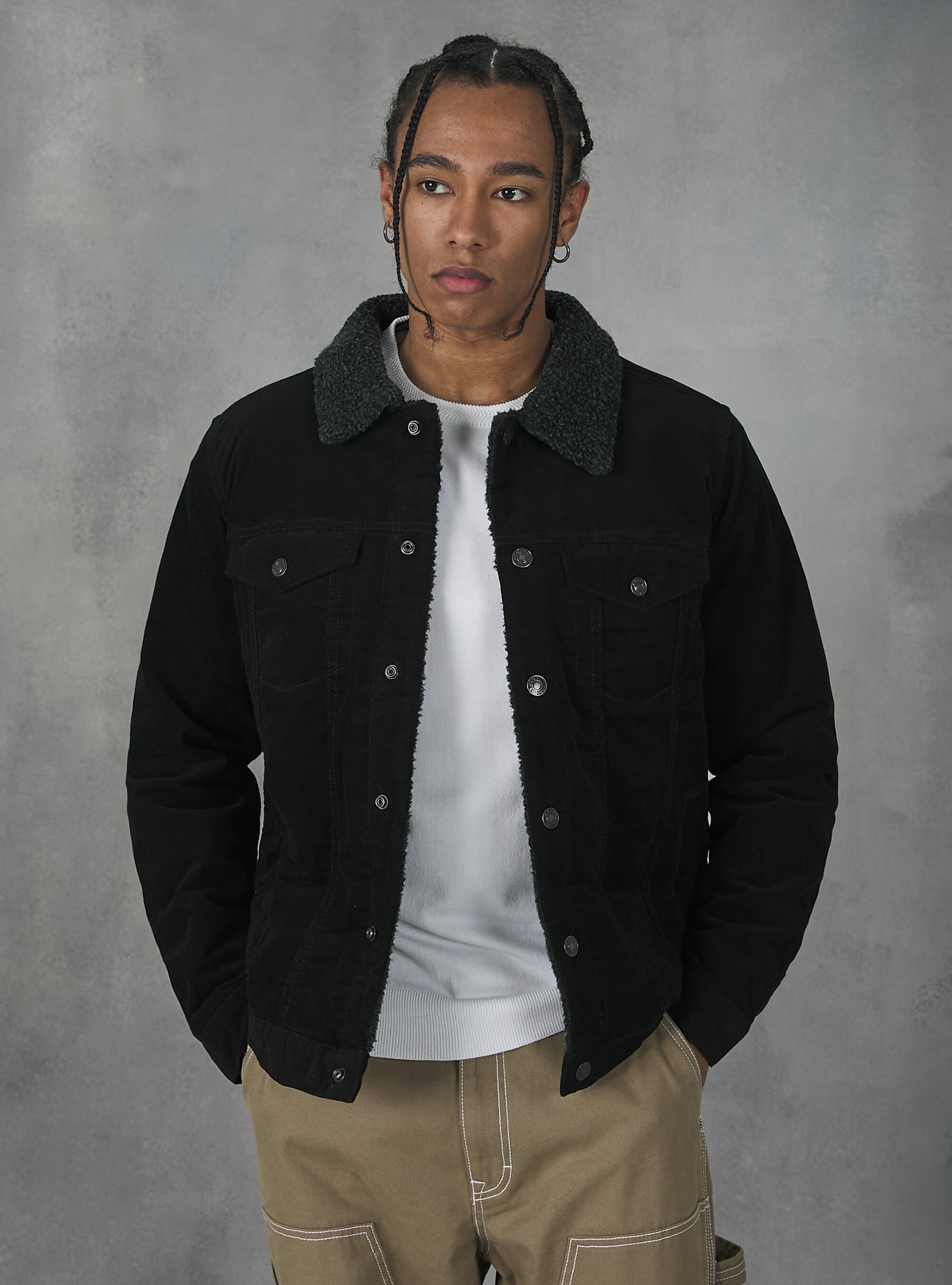 Men's black corduroy jacket online