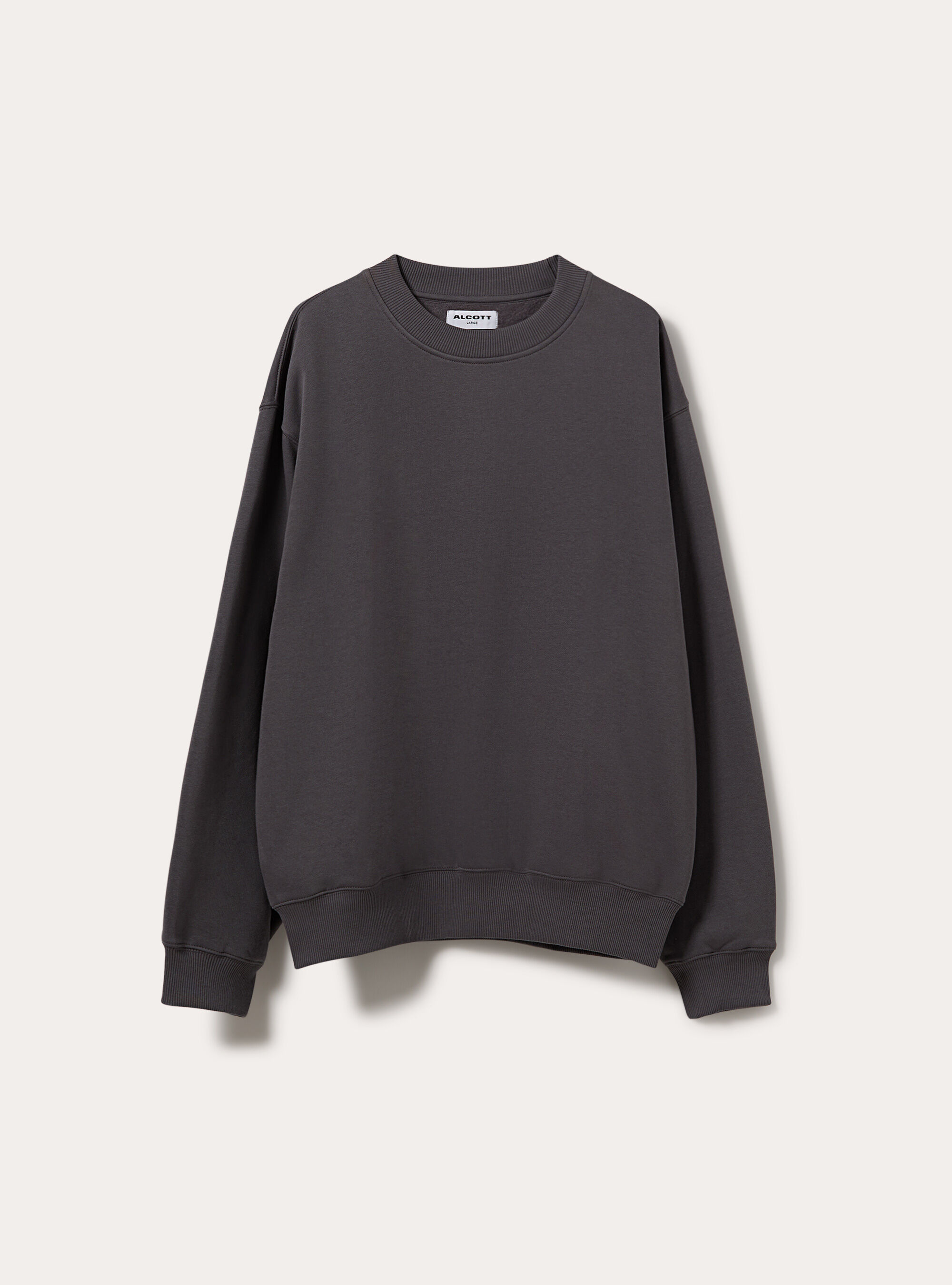 Sweat col rond basique coupe boxy, GY1 GREY DARK