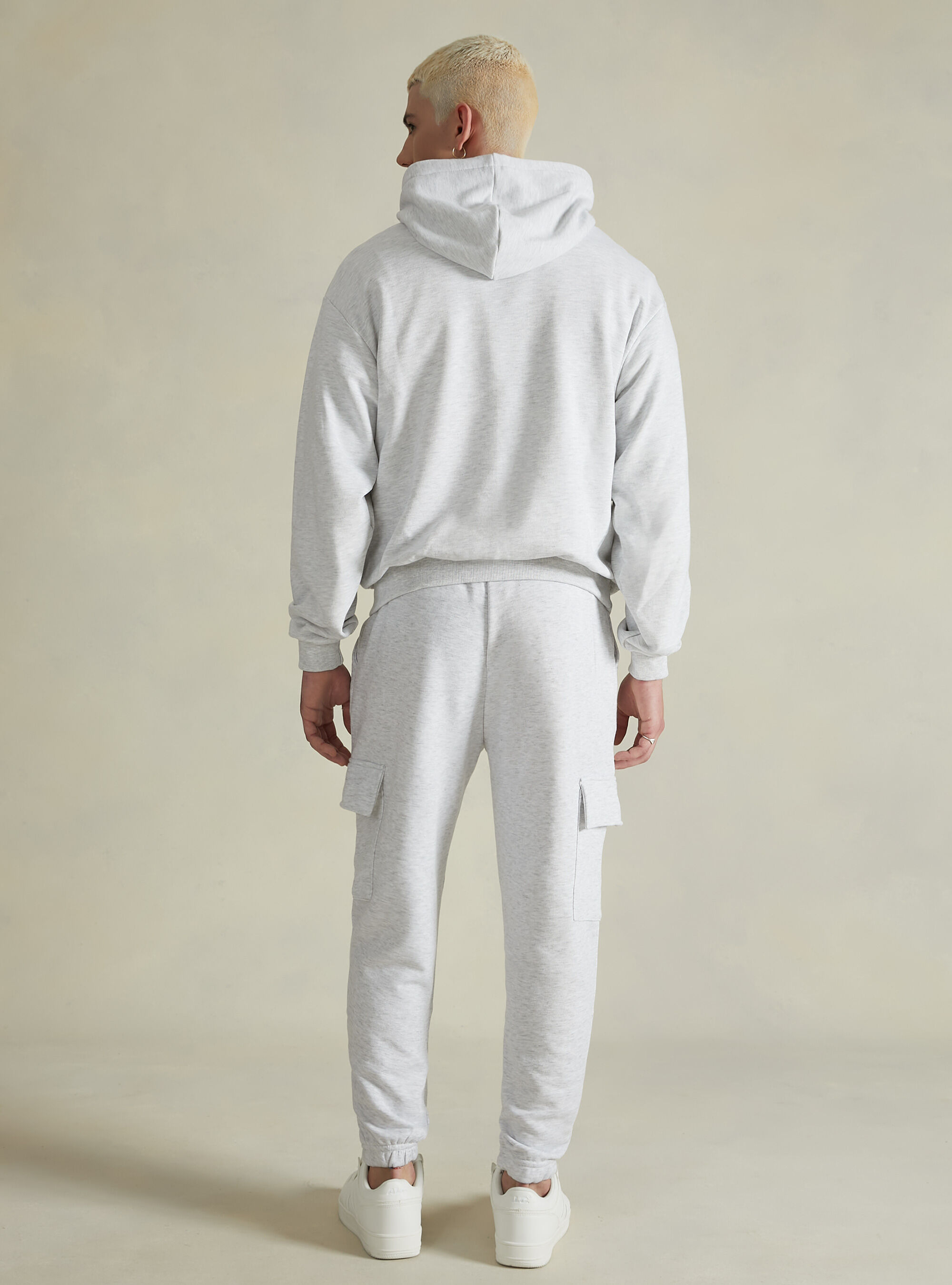 Boxy fit hoodie, MGY3 GREY MEL LIGHT