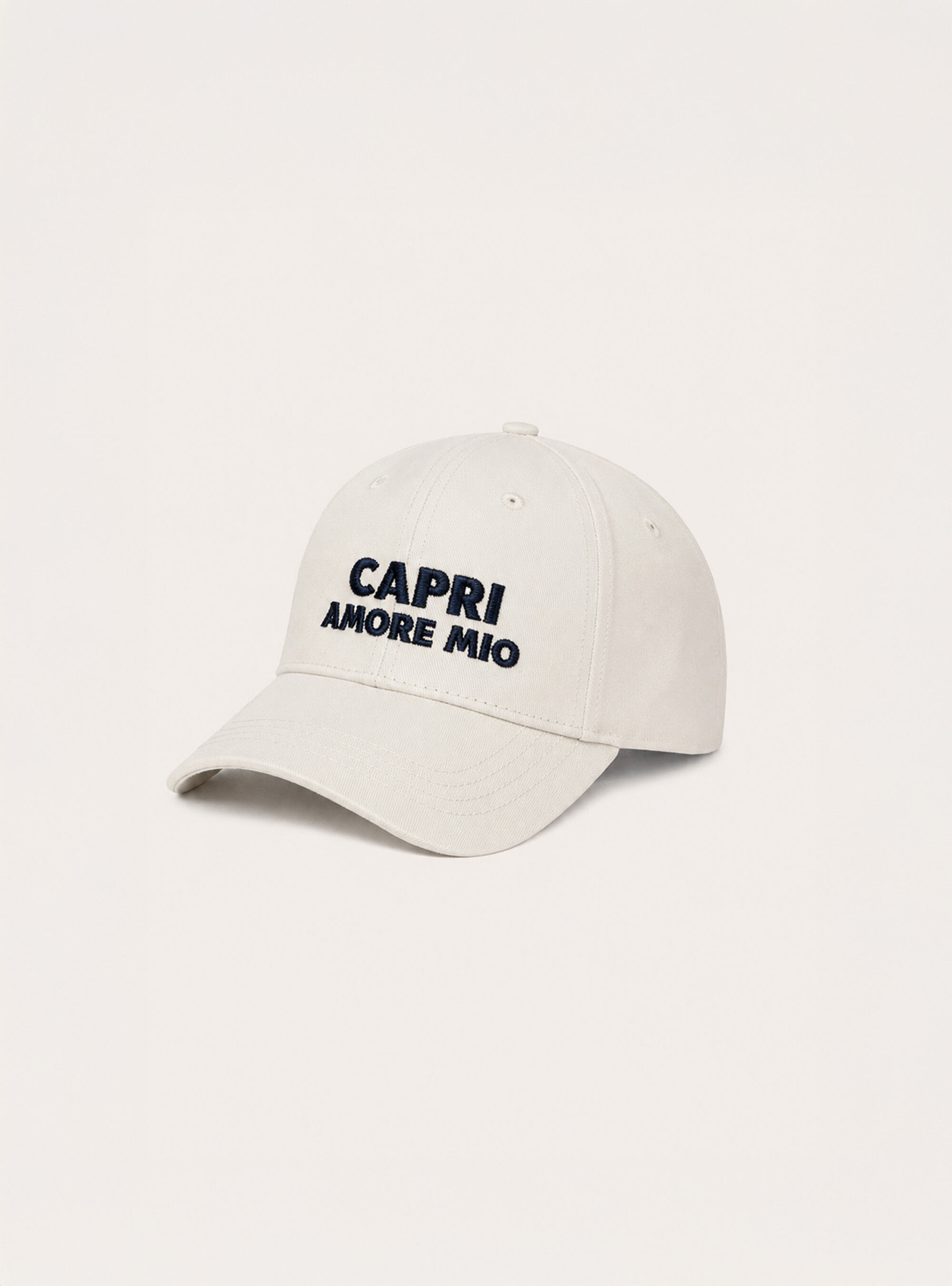 Cappello con ricamo capri amore mio