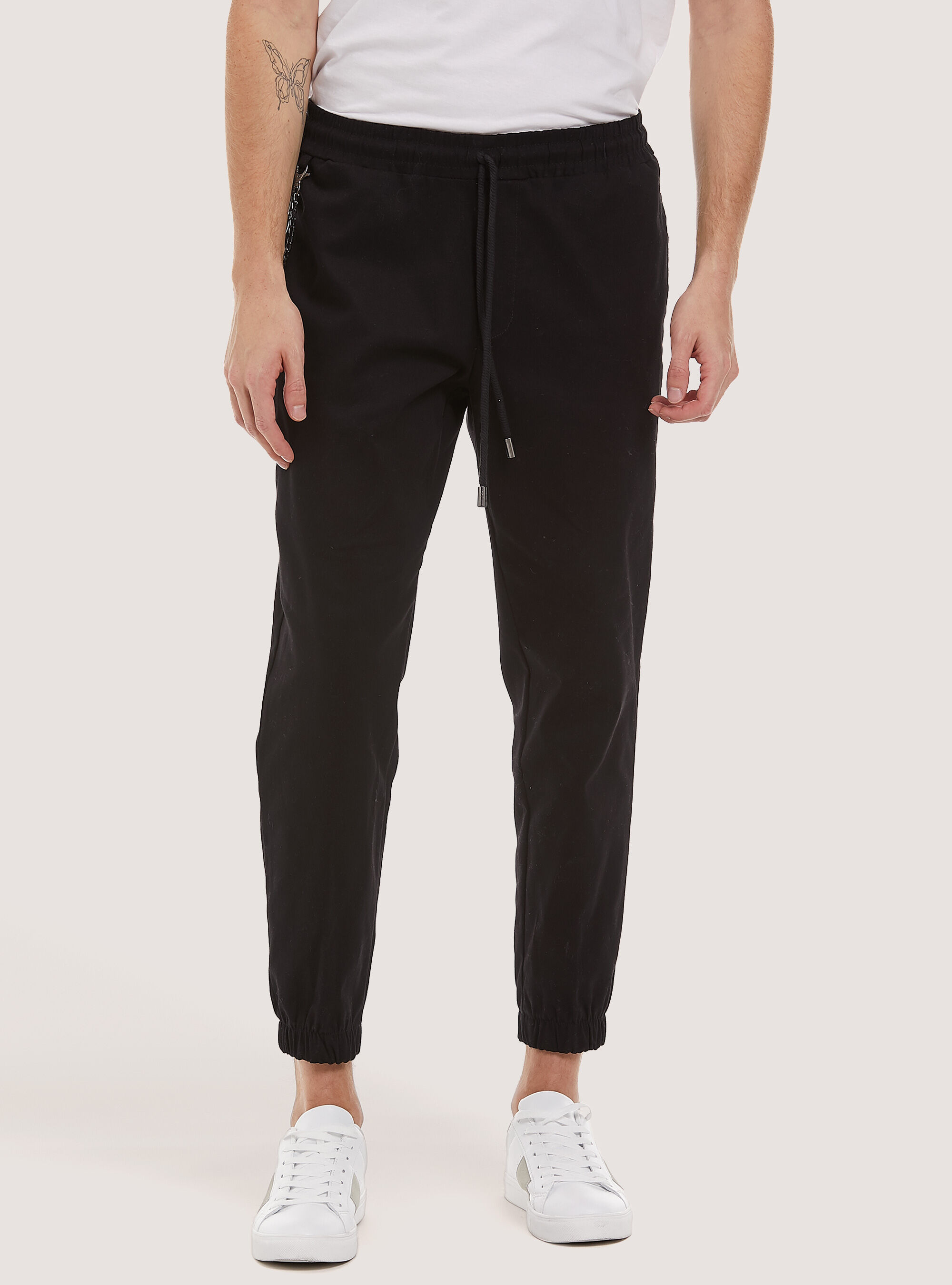 Pantaloni jogger con catena, BK1 BLACK