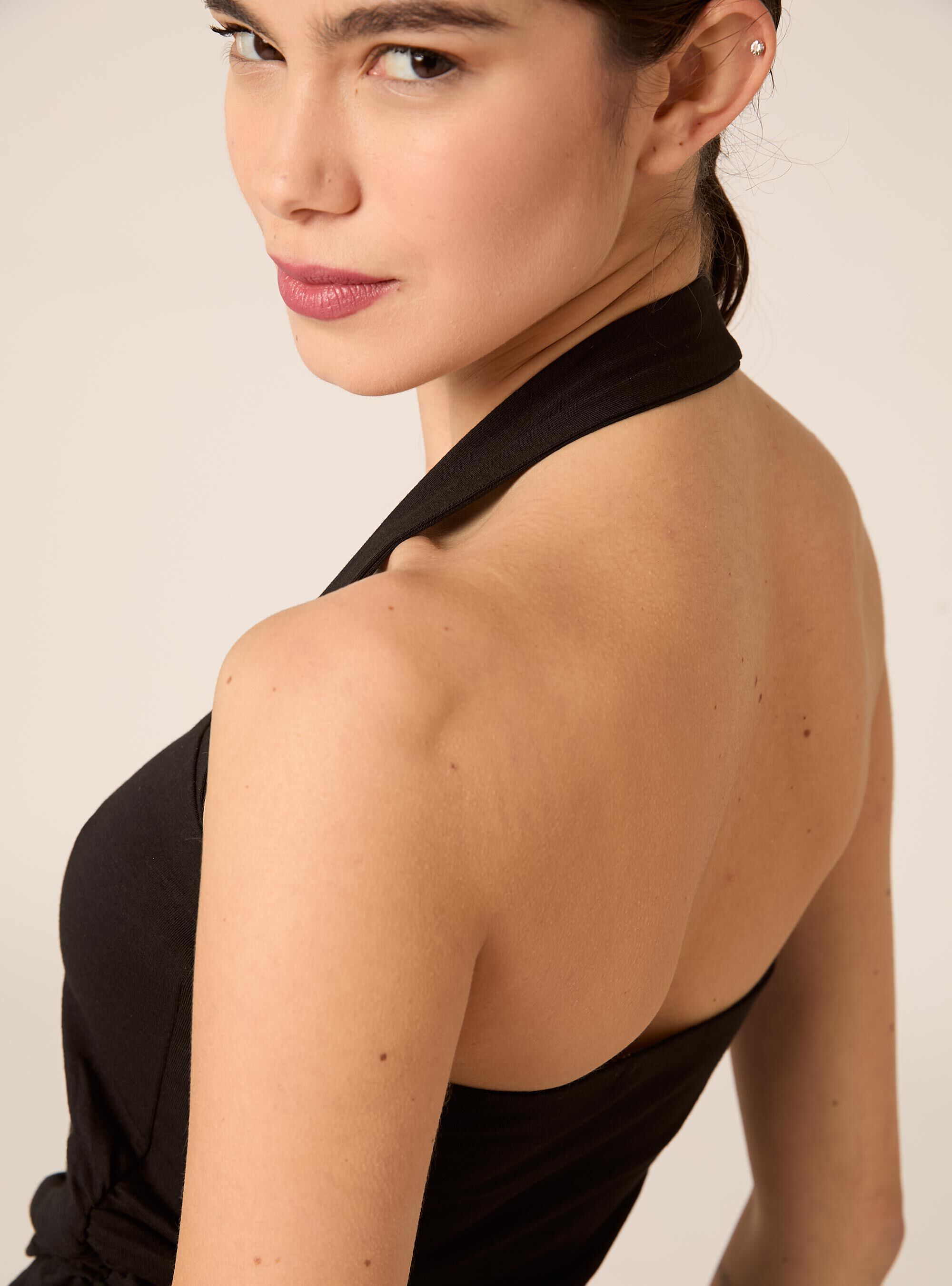 Jersey bandeau top, BK1 BLACK