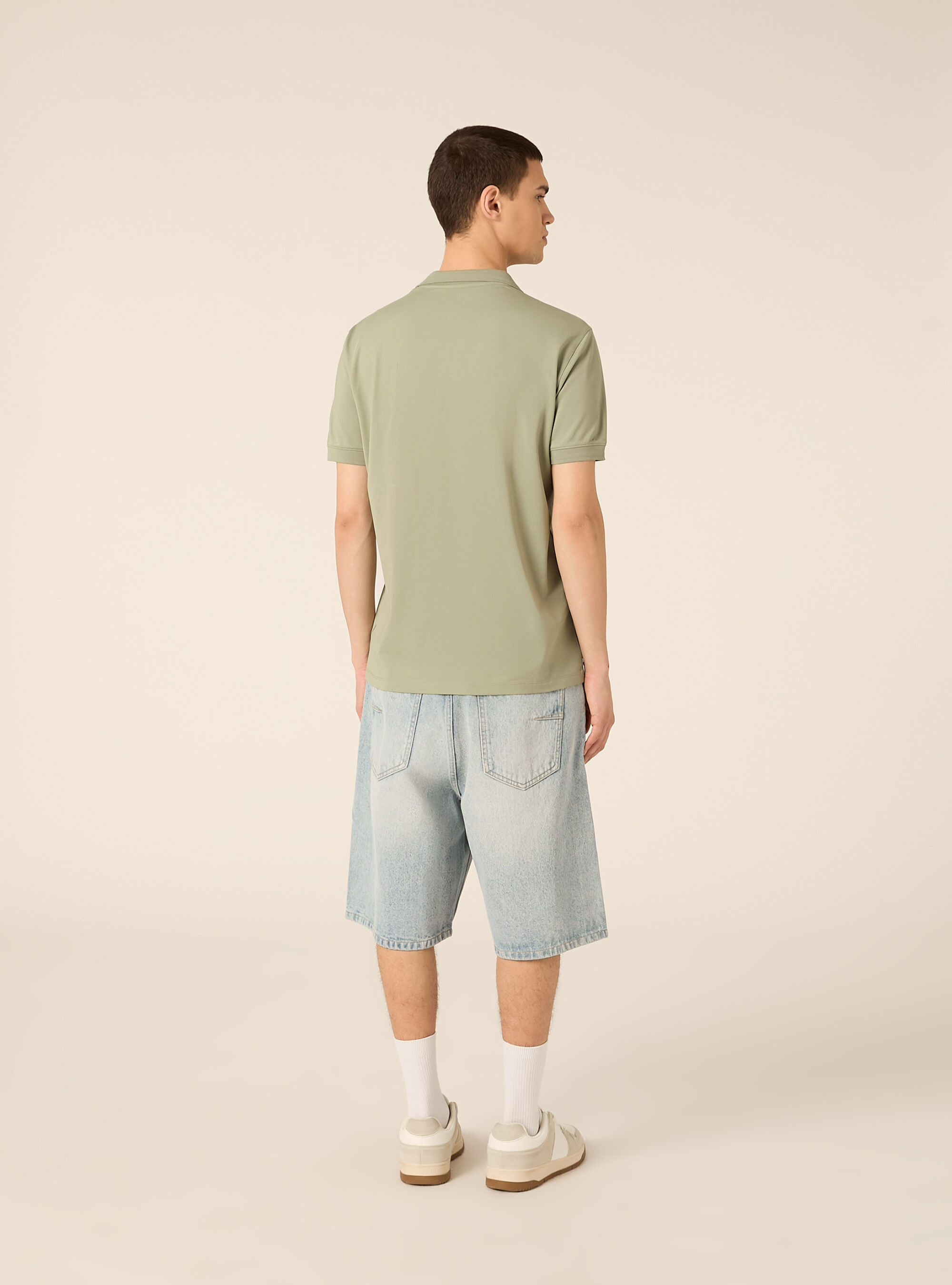 AIRES stretch piqu&eacute; polo shirt, KY2 KAKY MEDIUM