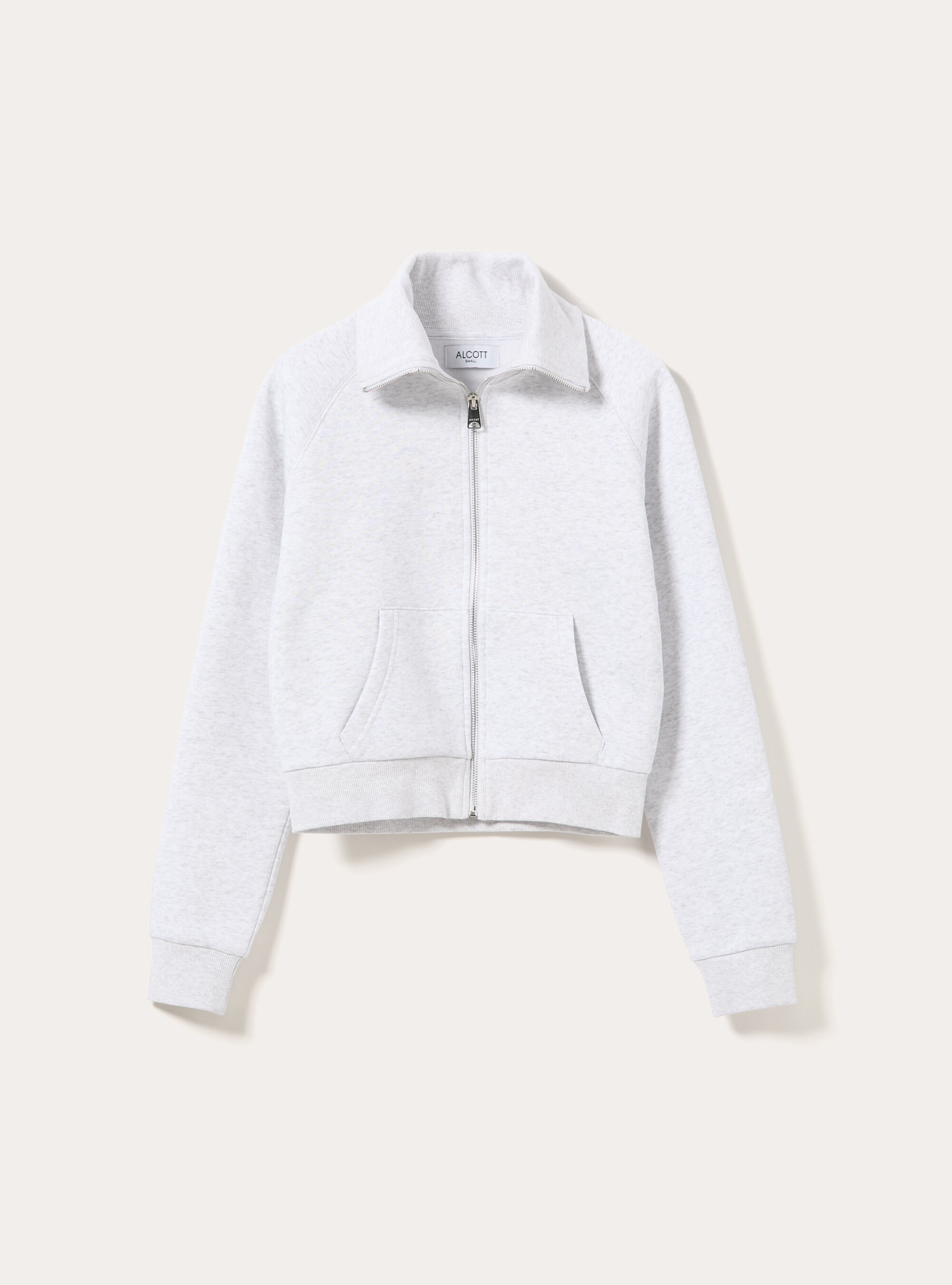 Sweat court zippe a col haut, MGY3 GREY MEL LIGHT
