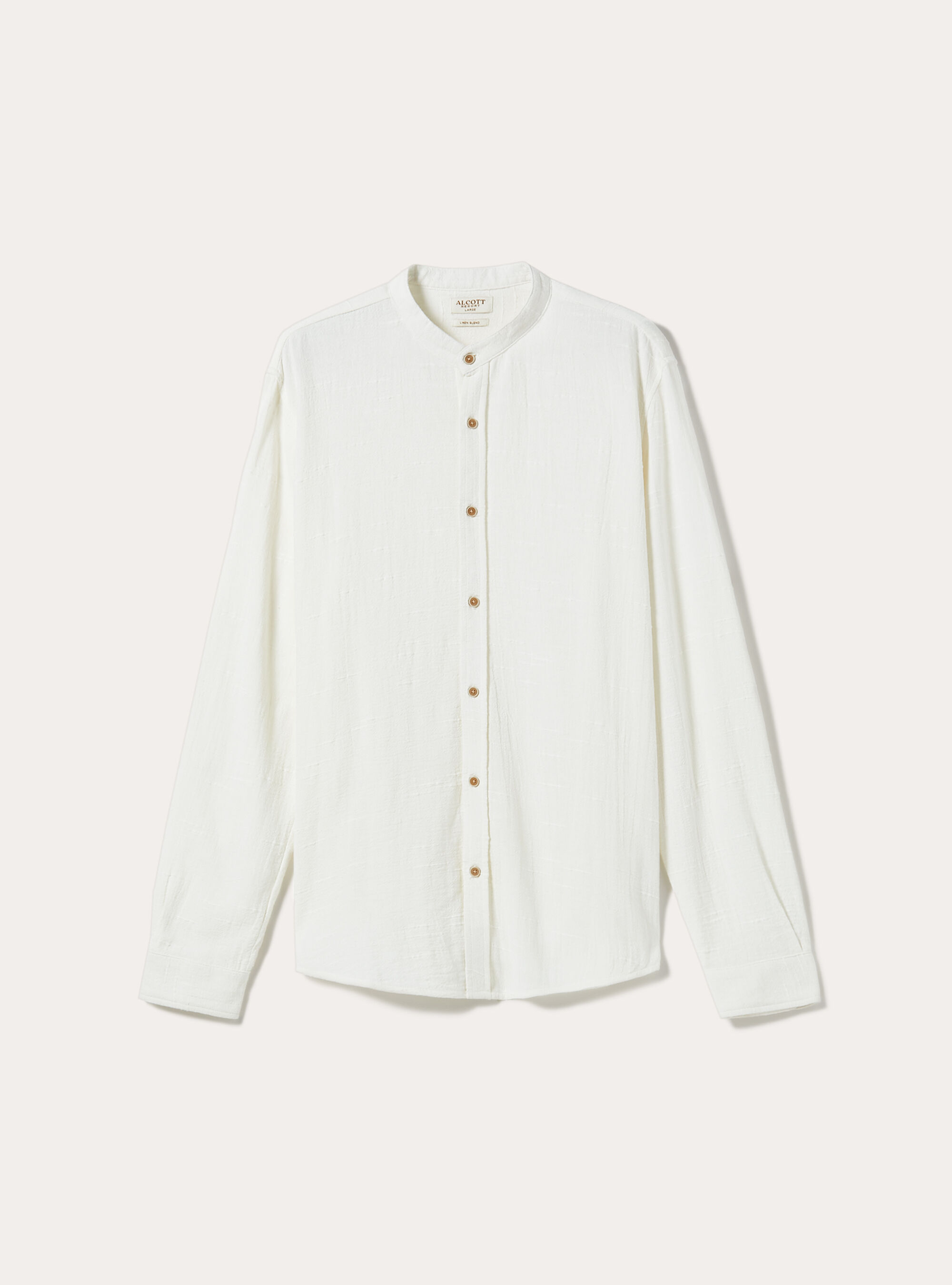CONTINENTAL LINEN SOLODITY SHIRT マリホジャ帽子 Linen blend shirt with mandarin collar