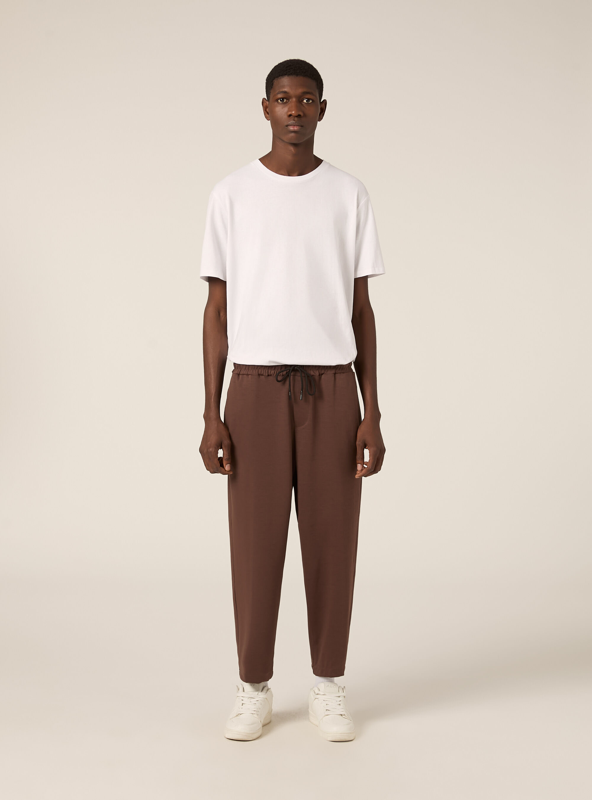 Neoprene carrot fit joggers, BR2 BROWN MEDIUM