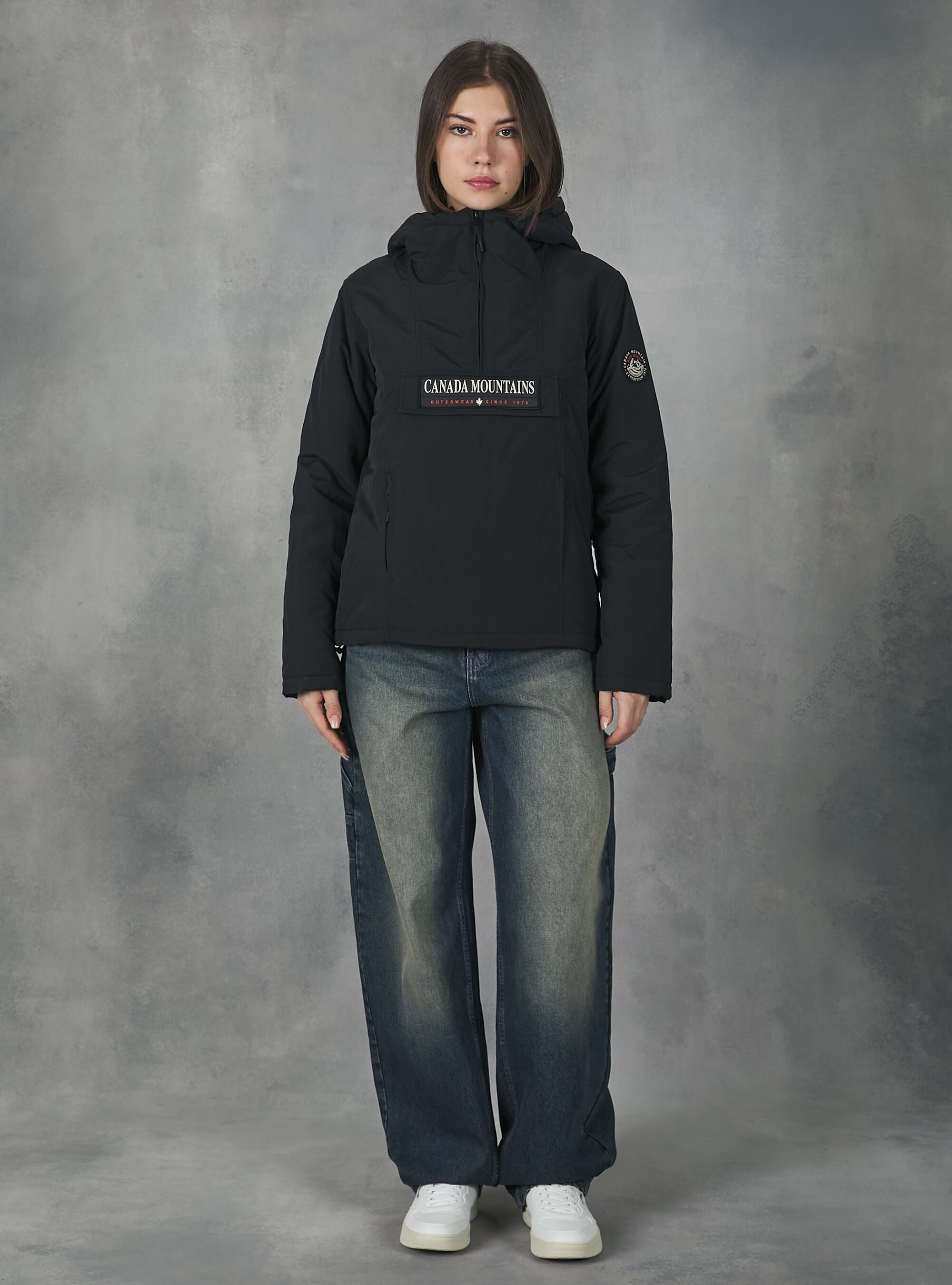 Anorak jacket with recycled padding, BK1 BLACK