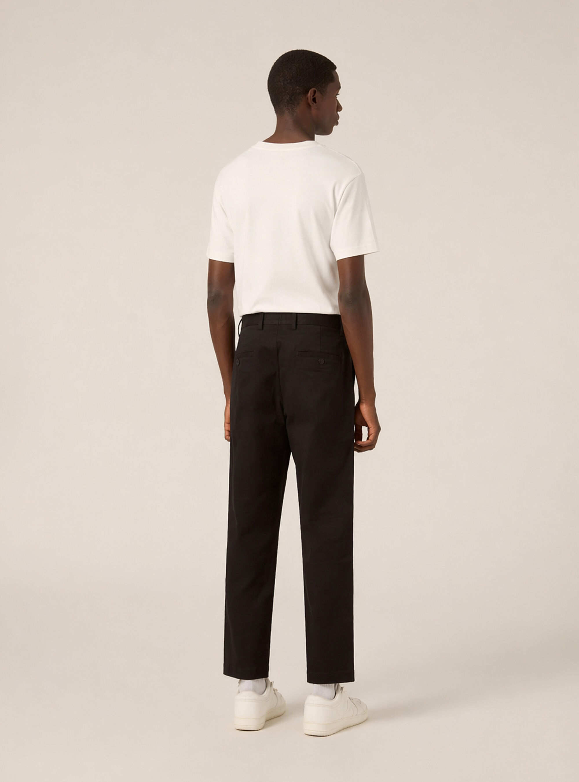 Pantalon chino slim fit en twill stretch, BK1 BLACK