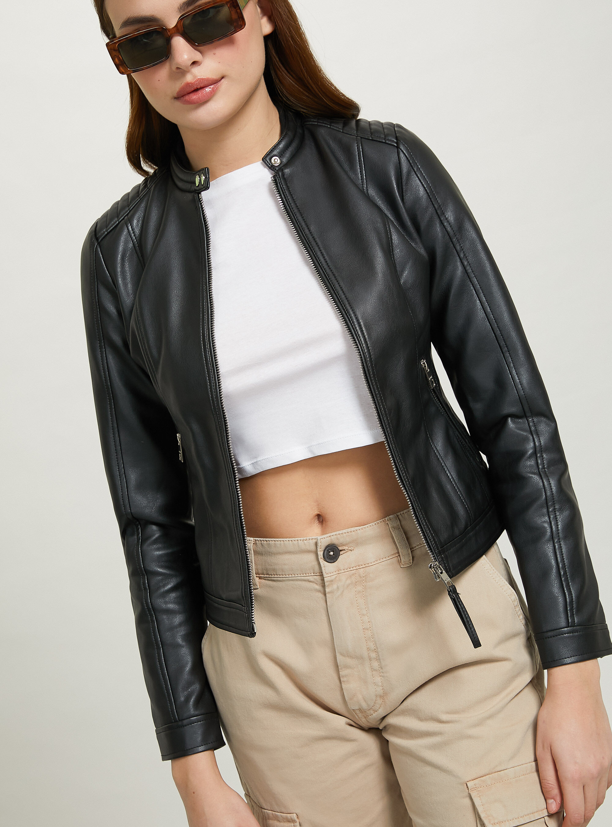 Giubbino biker effetto pelle Alcott Cappotti Giubbotti Donna