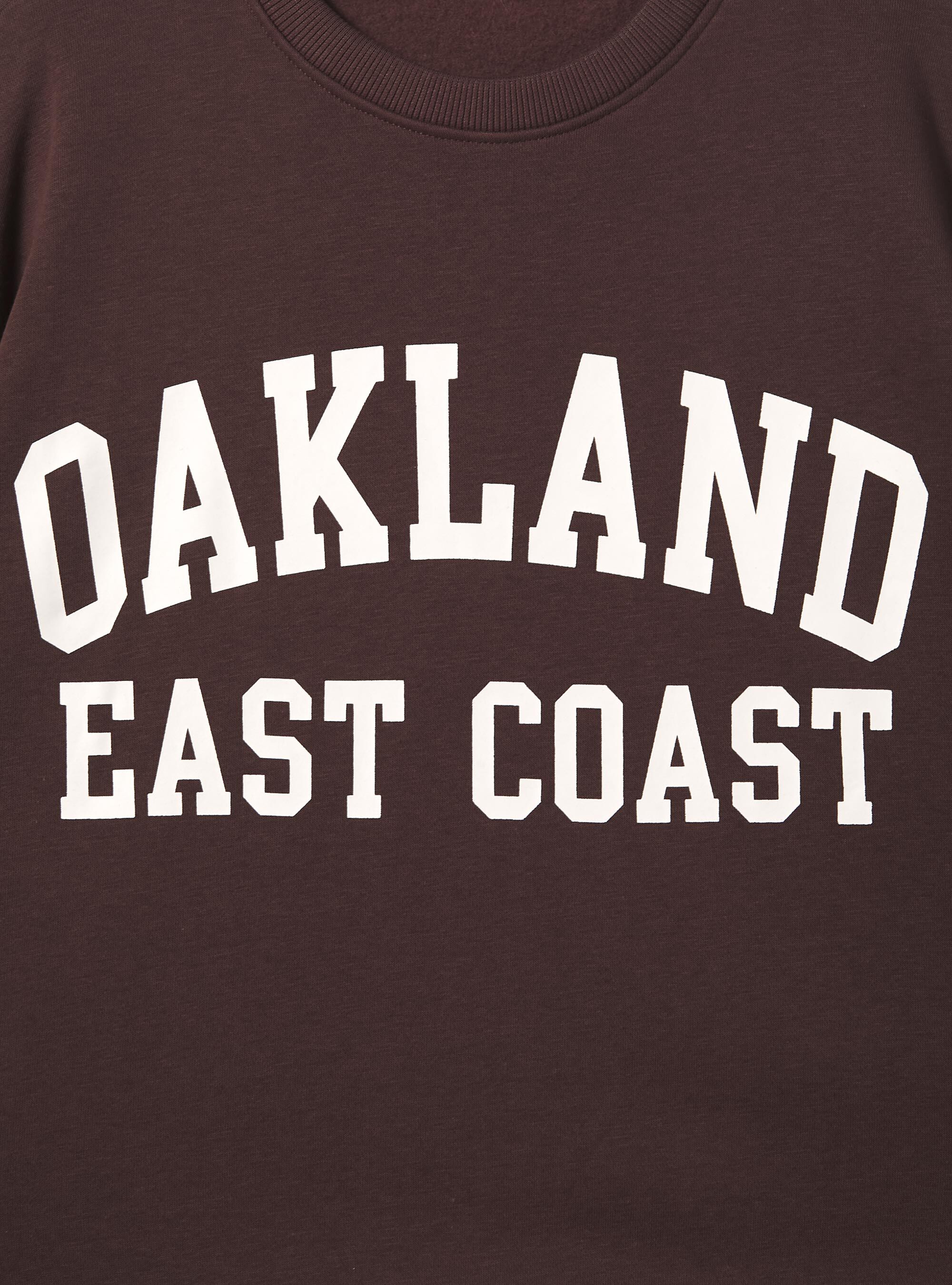 Sudadera college comfort fit de cuello redondo, BR2 BROWN MEDIUM