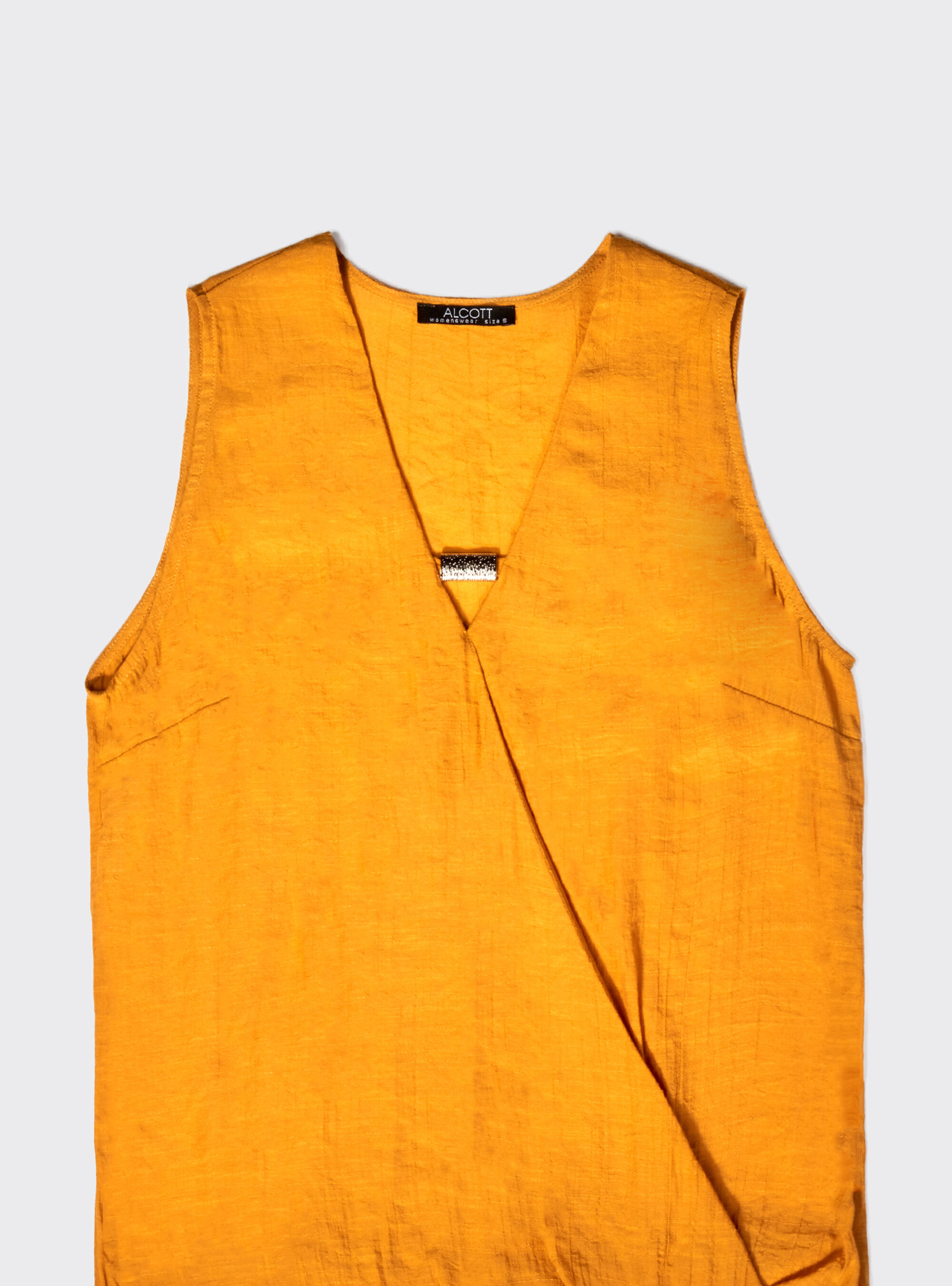 Blusa con gioiello, MUSTARD