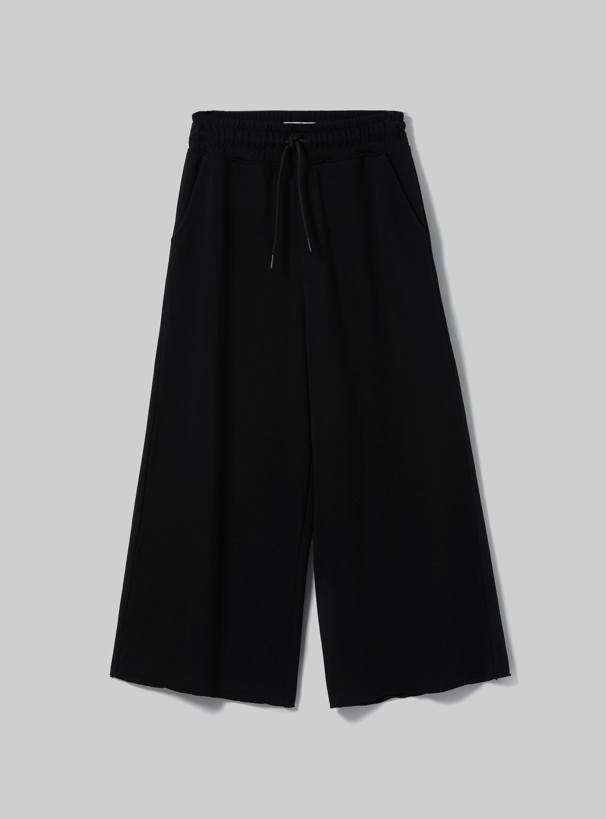 Cropped fleece leggings with elasticated waistband, BK1 BLACK