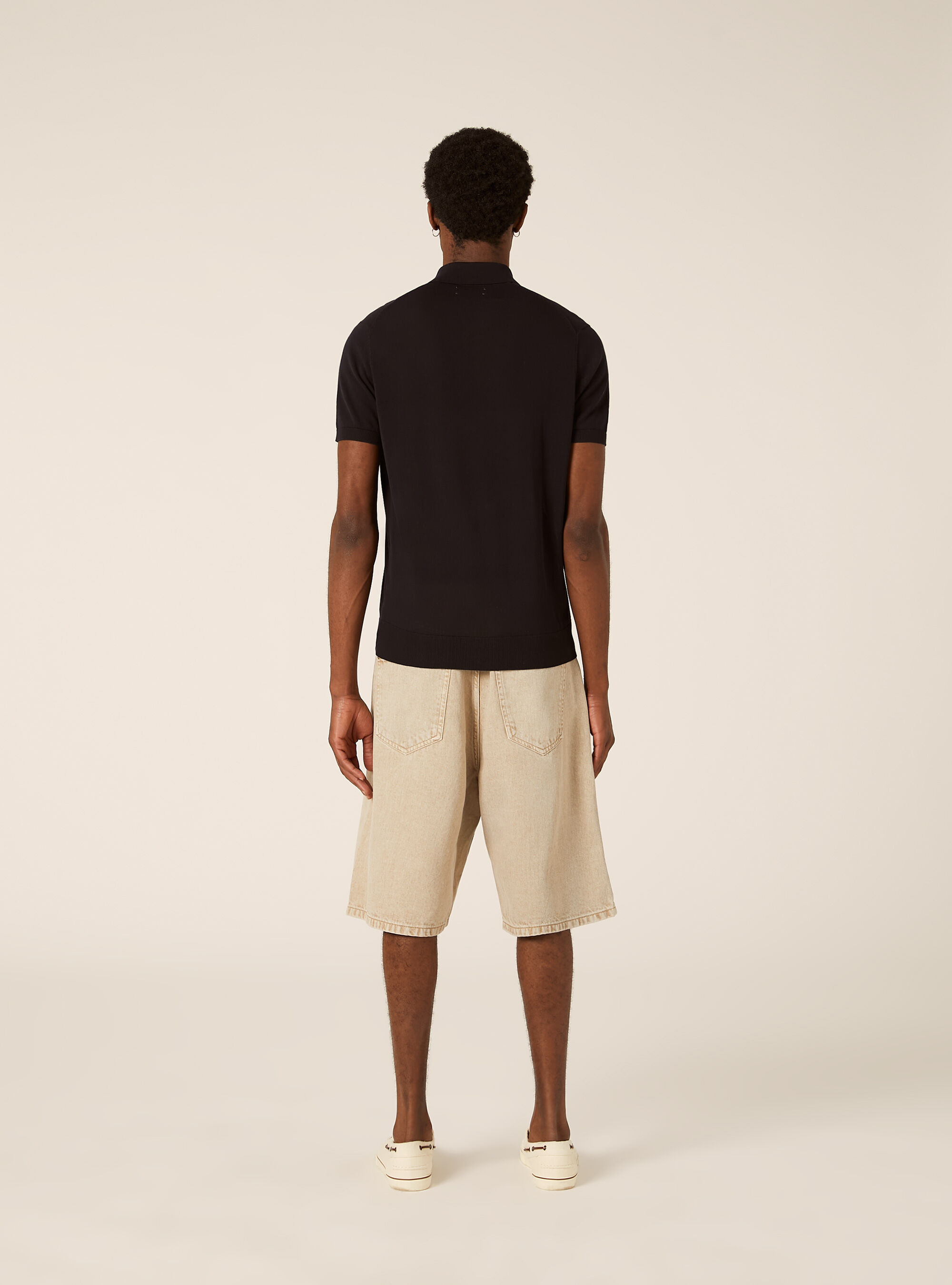 Extrafine cotton knit polo shirt, NA1 NAVY DARK