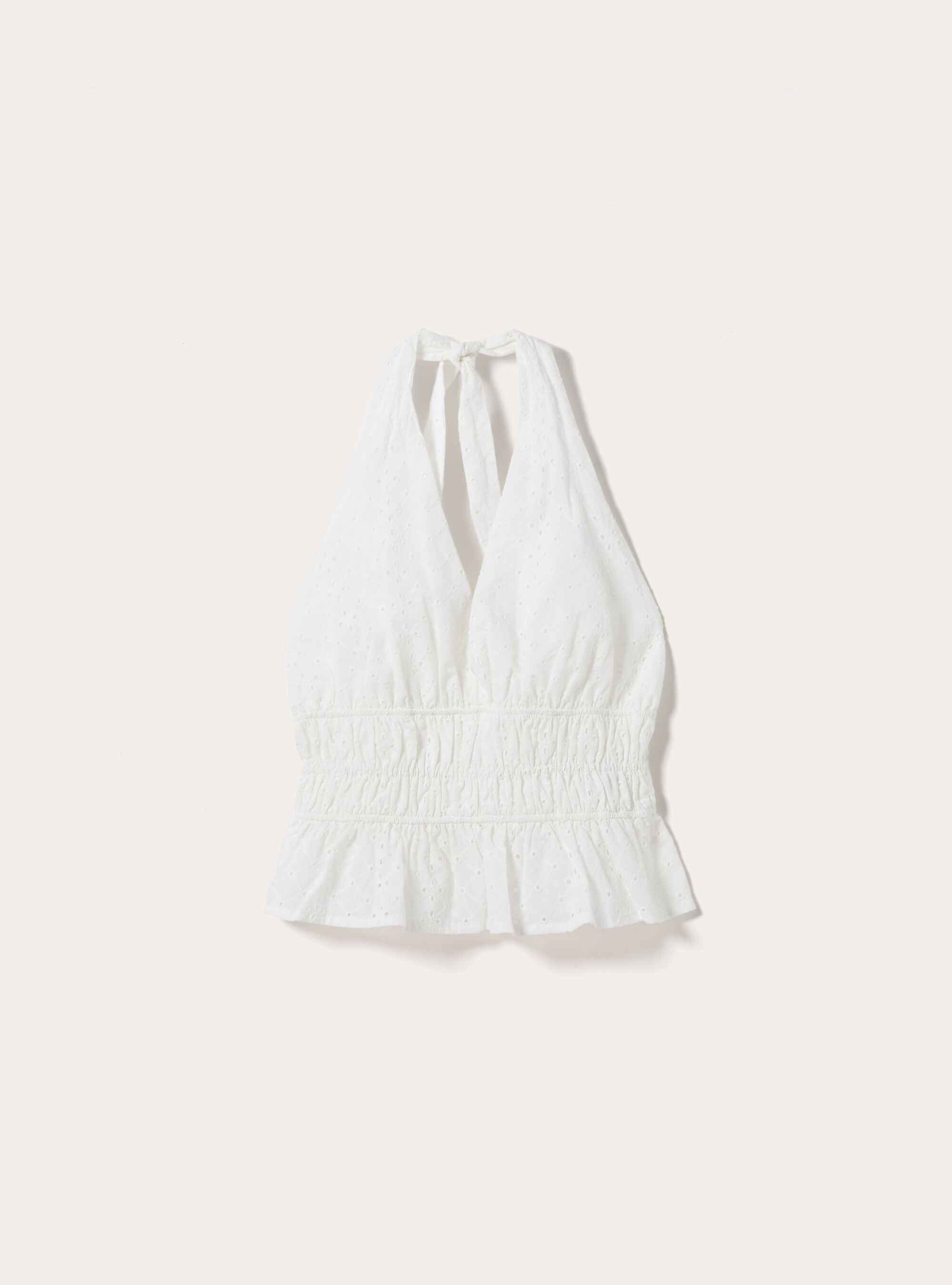 Blusa top in sangallo, WH2 WHITE