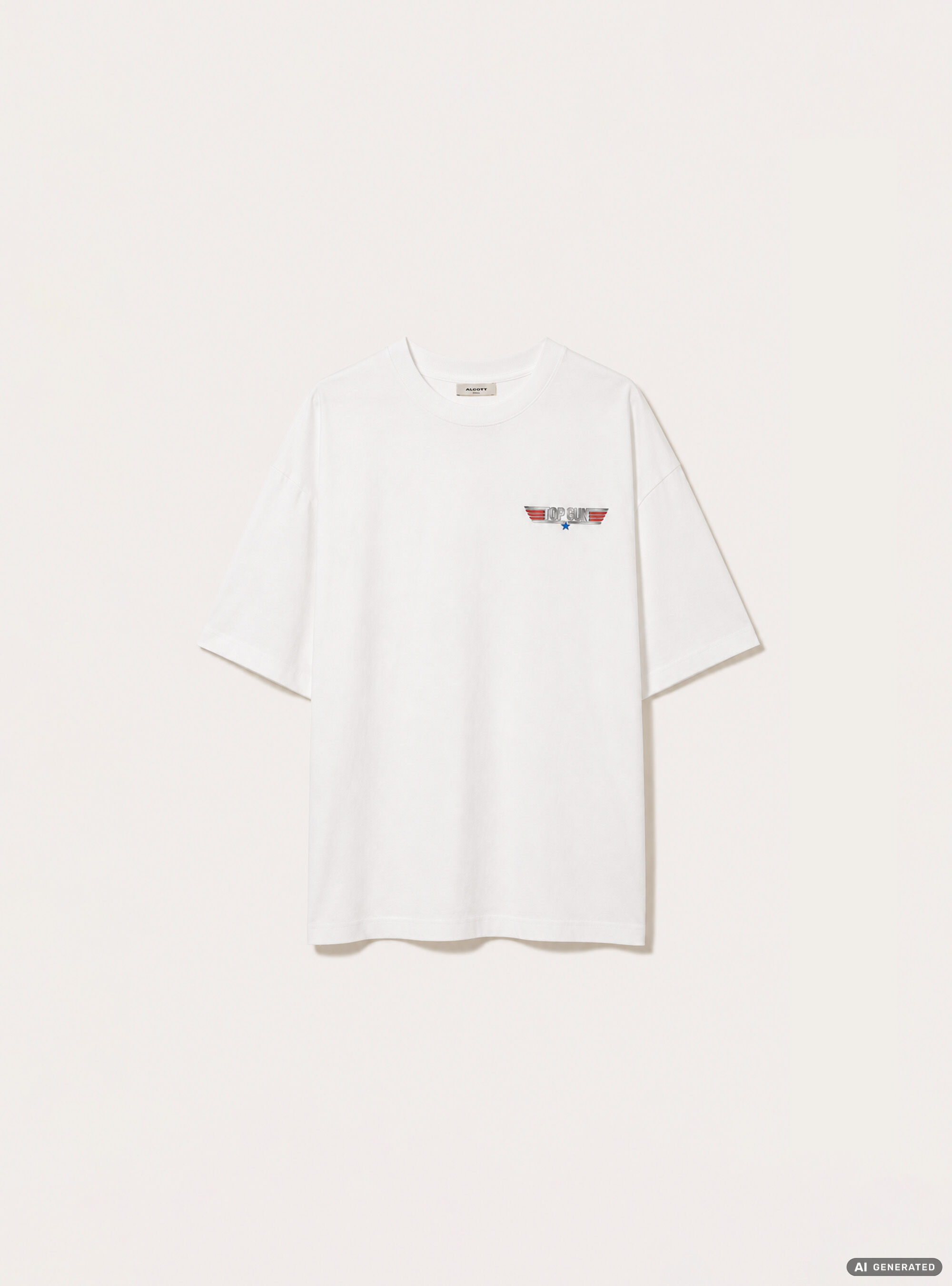 Licenza top gun t-shirt boxy, WH3 WHITE