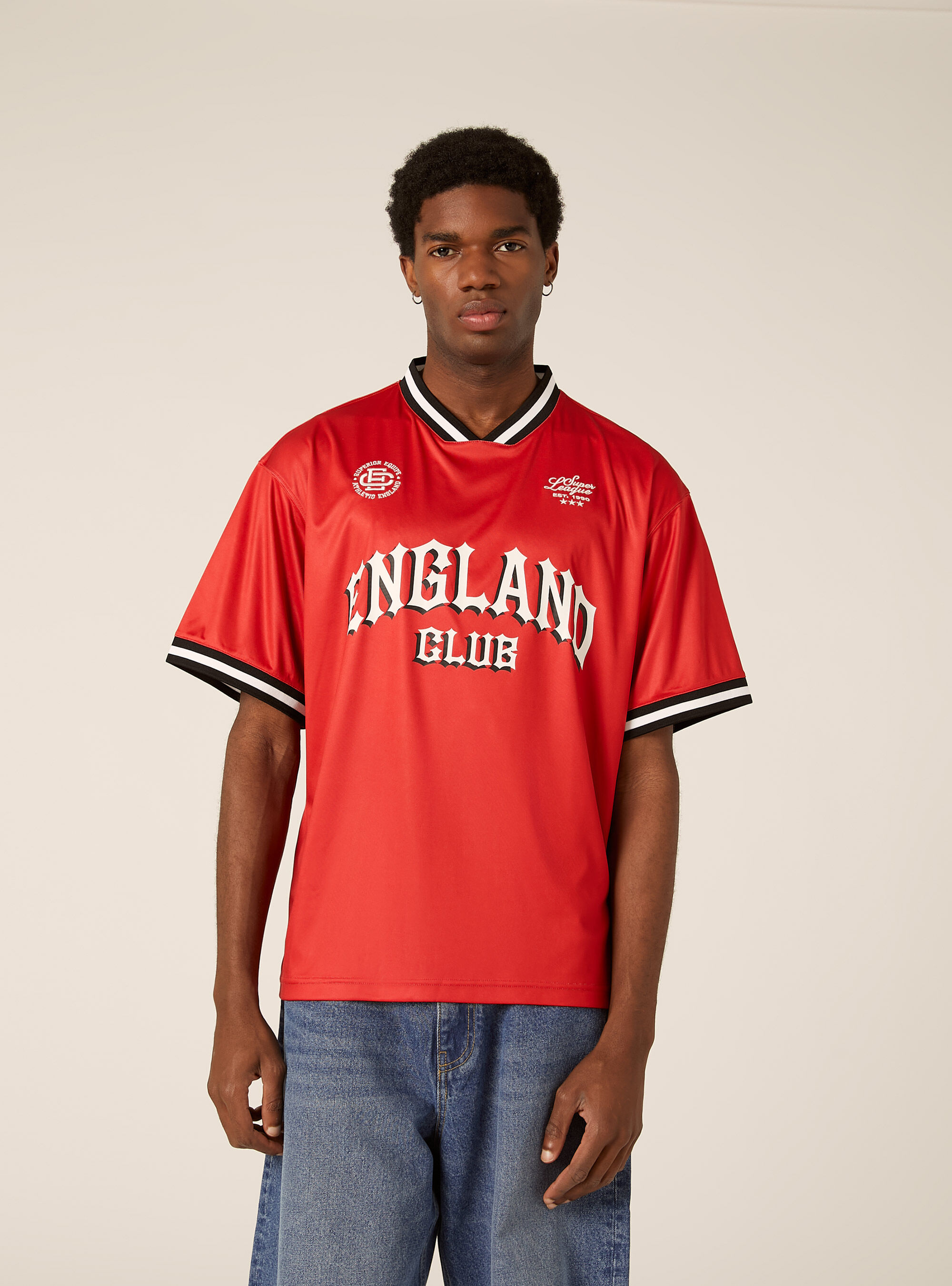 T-shirt boxy fit con stampa calcio mondiali