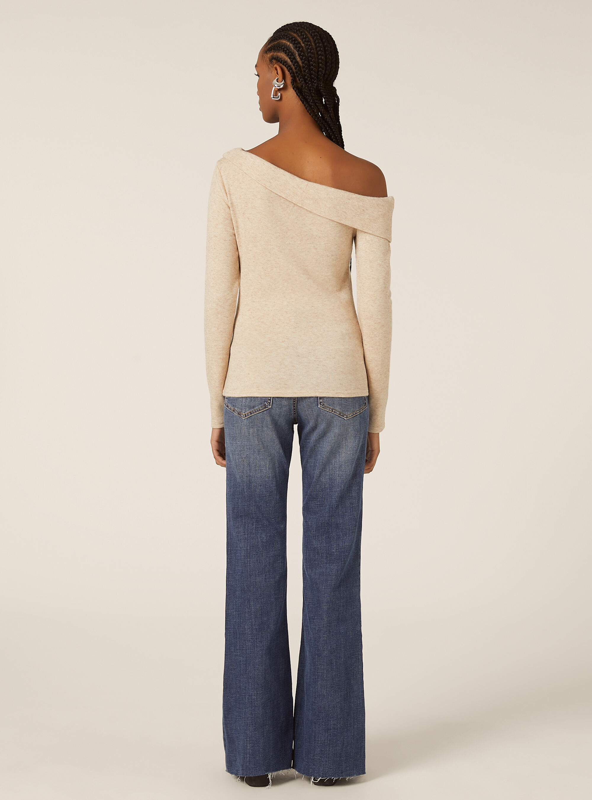 Maglia scollo bardot, BG2 BEIGE MEDIUM