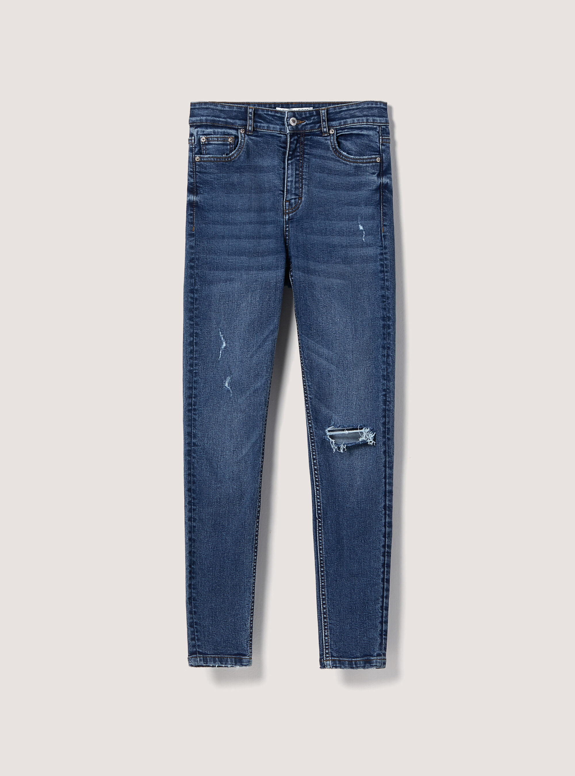 Vaqueros skinny de cintura s&uacute;per alta, D003 MEDIUM BLUE