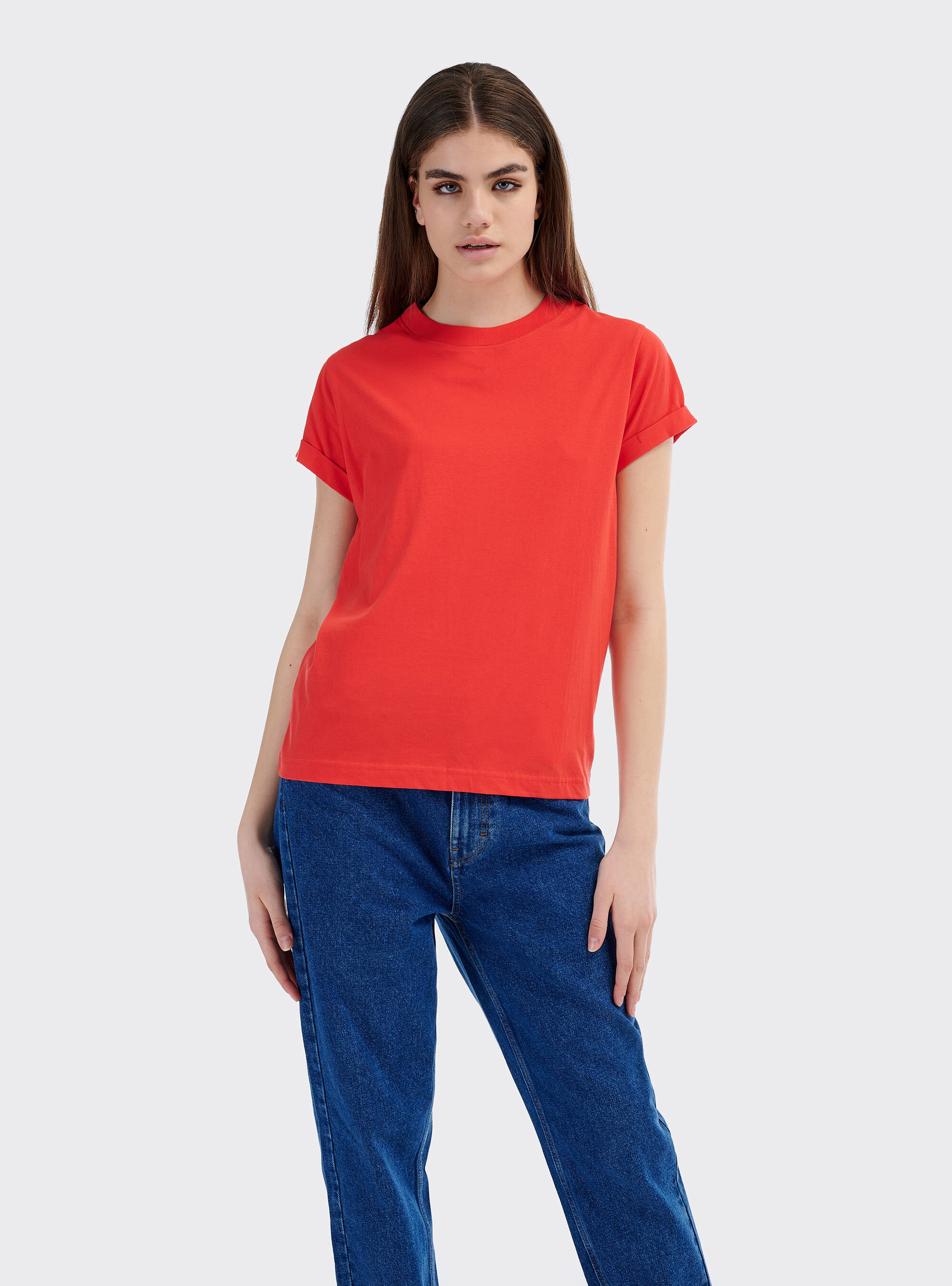 WOOL PRINCE OF WALES  TROUSERS WITH DOUBLE PLEATS, C0045 CORAL