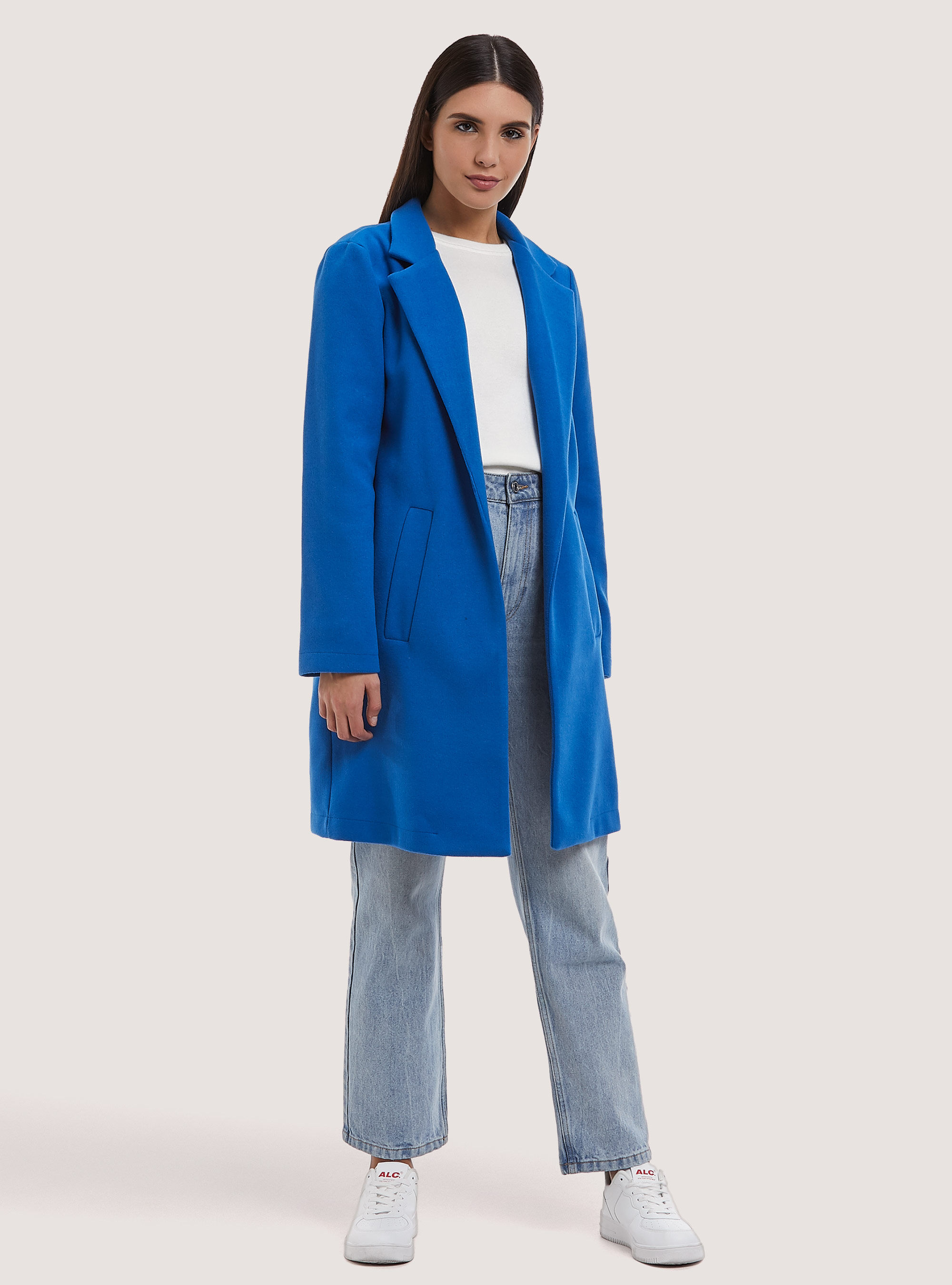 Open gauze knit coat, AZ1 AZURE DARK