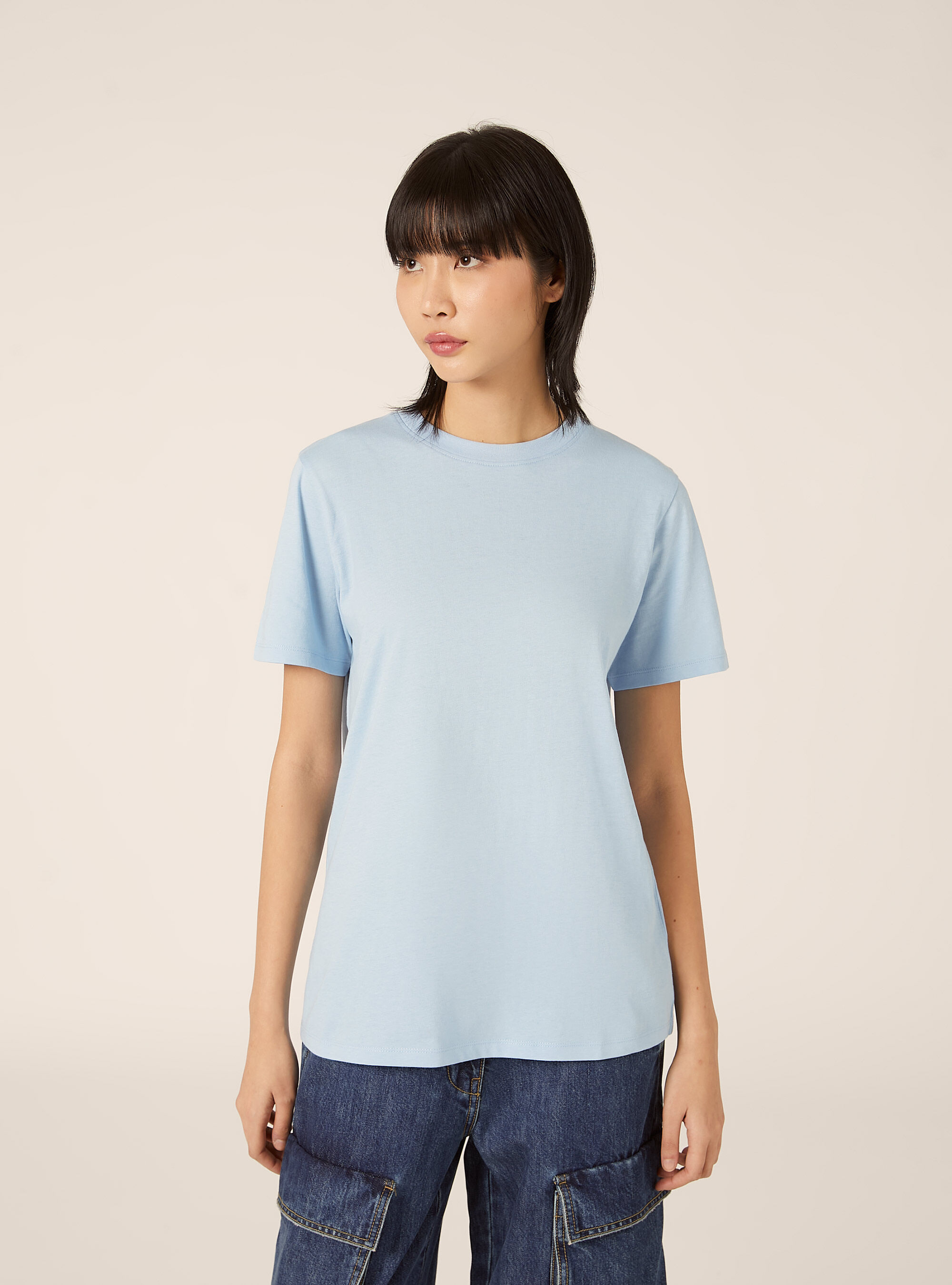 Cotton crew neck T-shirt, AZ3 AZURE LIGHT