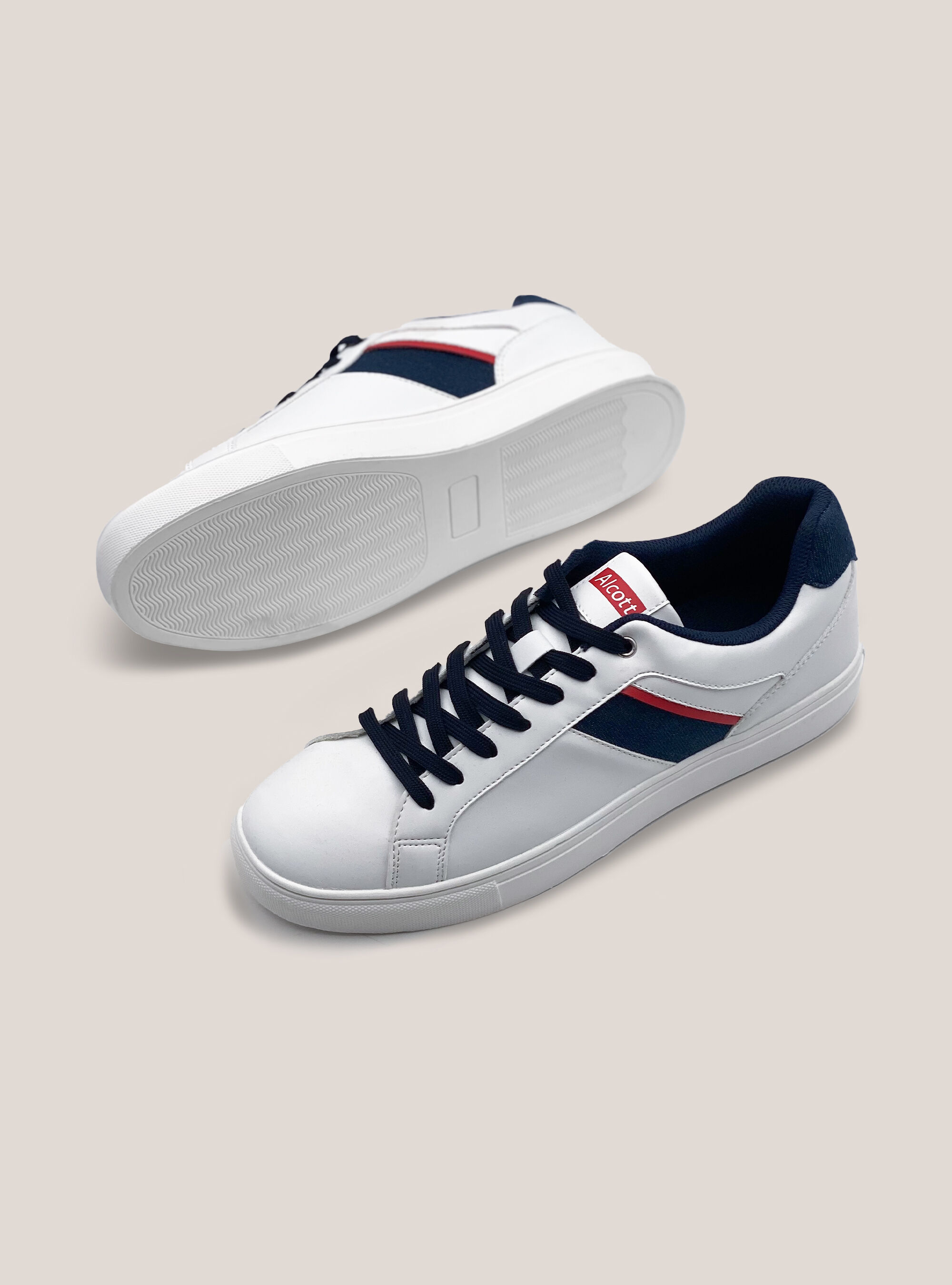 Sneakers with denim detail, WHITE