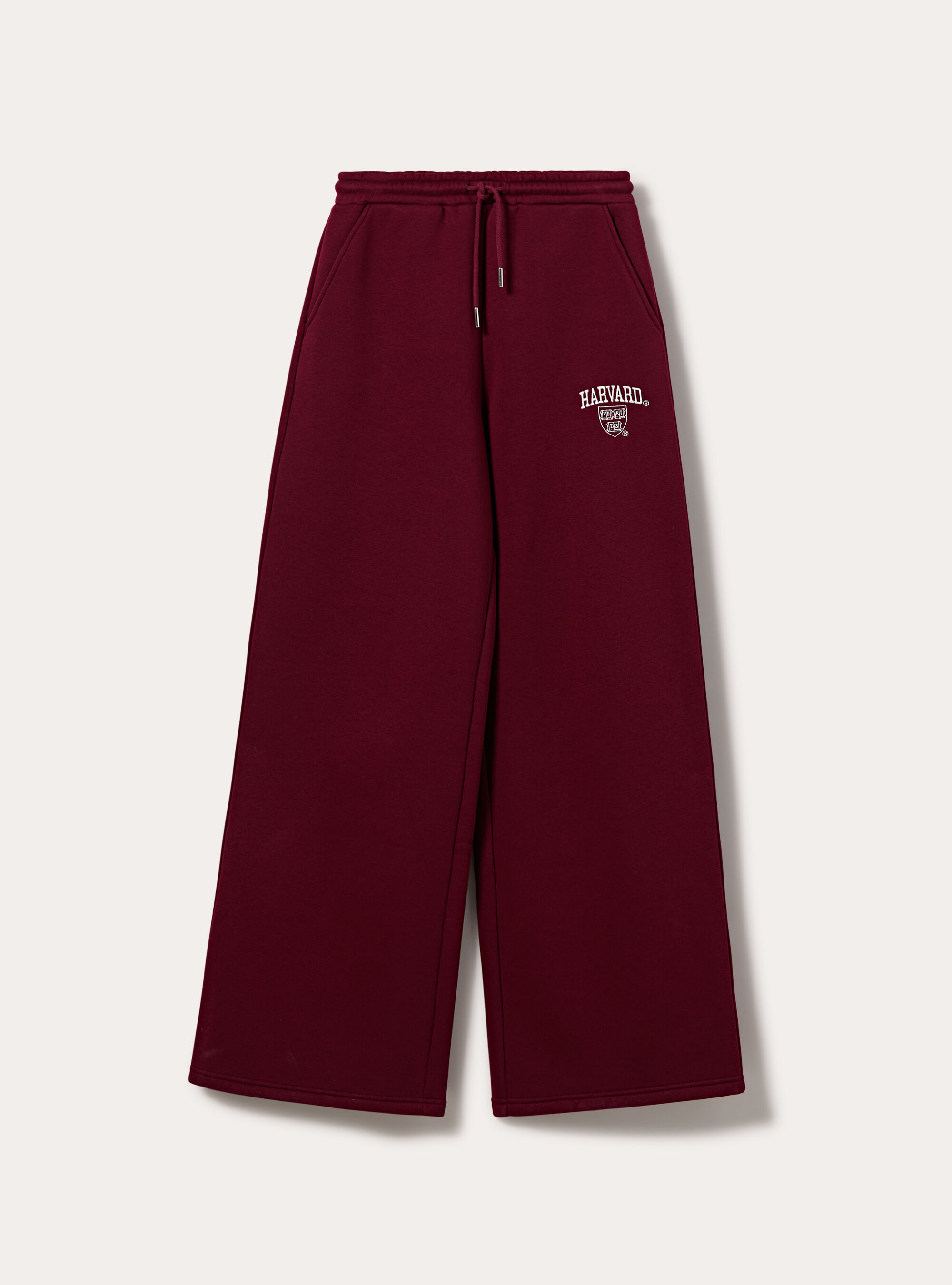 Pantaloni wide leg licenza harvard, BORDEAUX SCURO