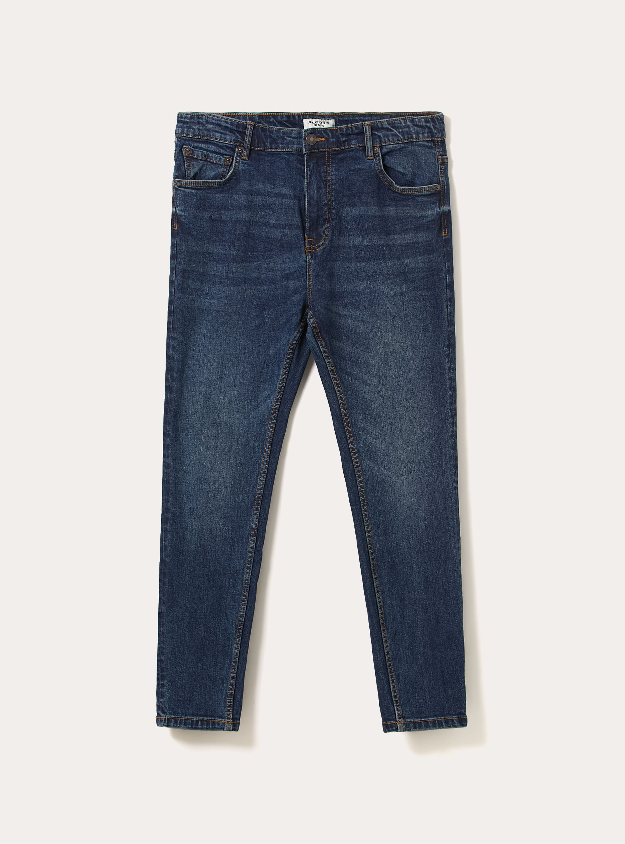 Jeans carrot fit in denim stretch, D001 DEEP BLUE