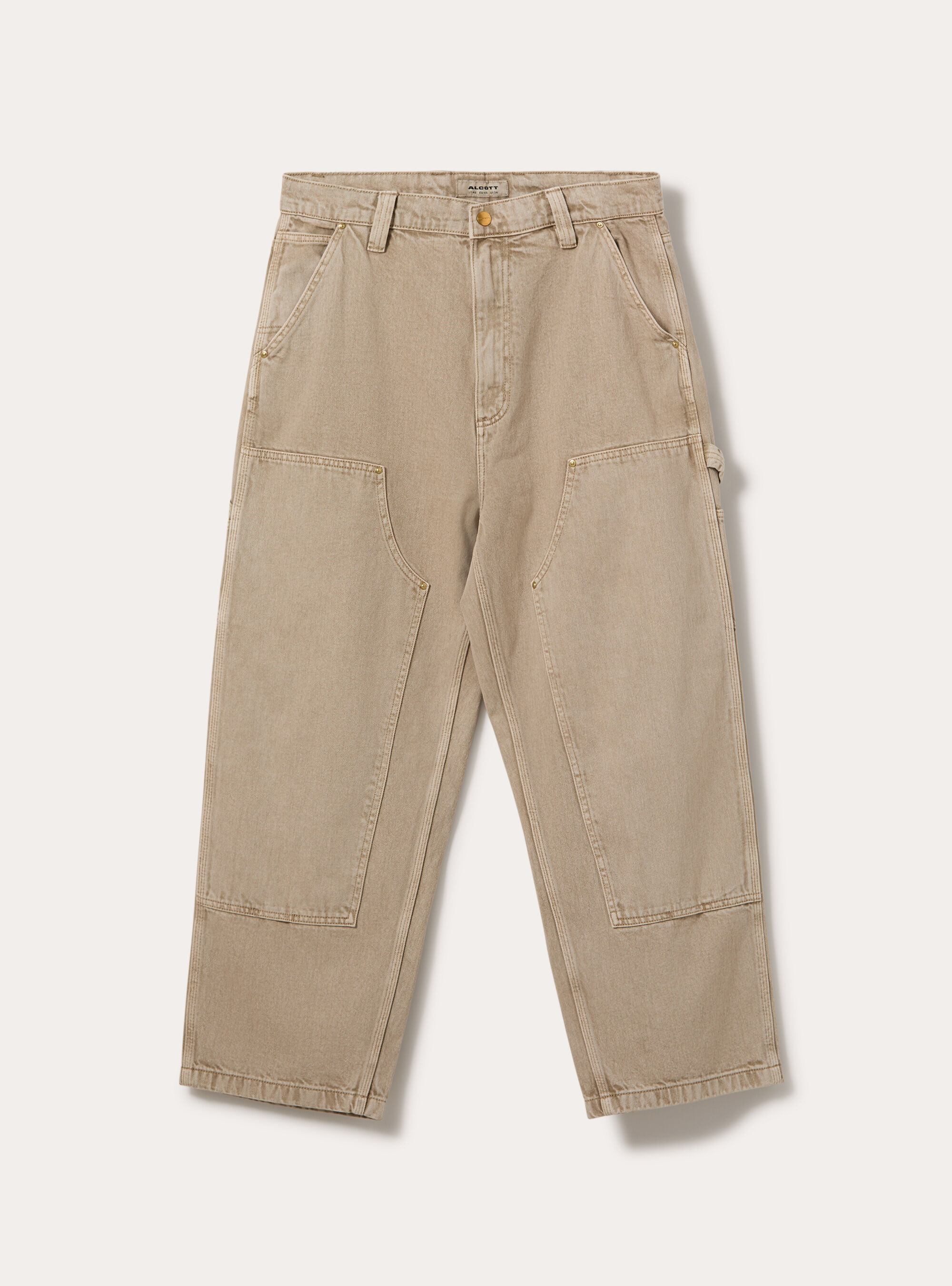 Carpenter in denim colorato, BEIGE MEDIO