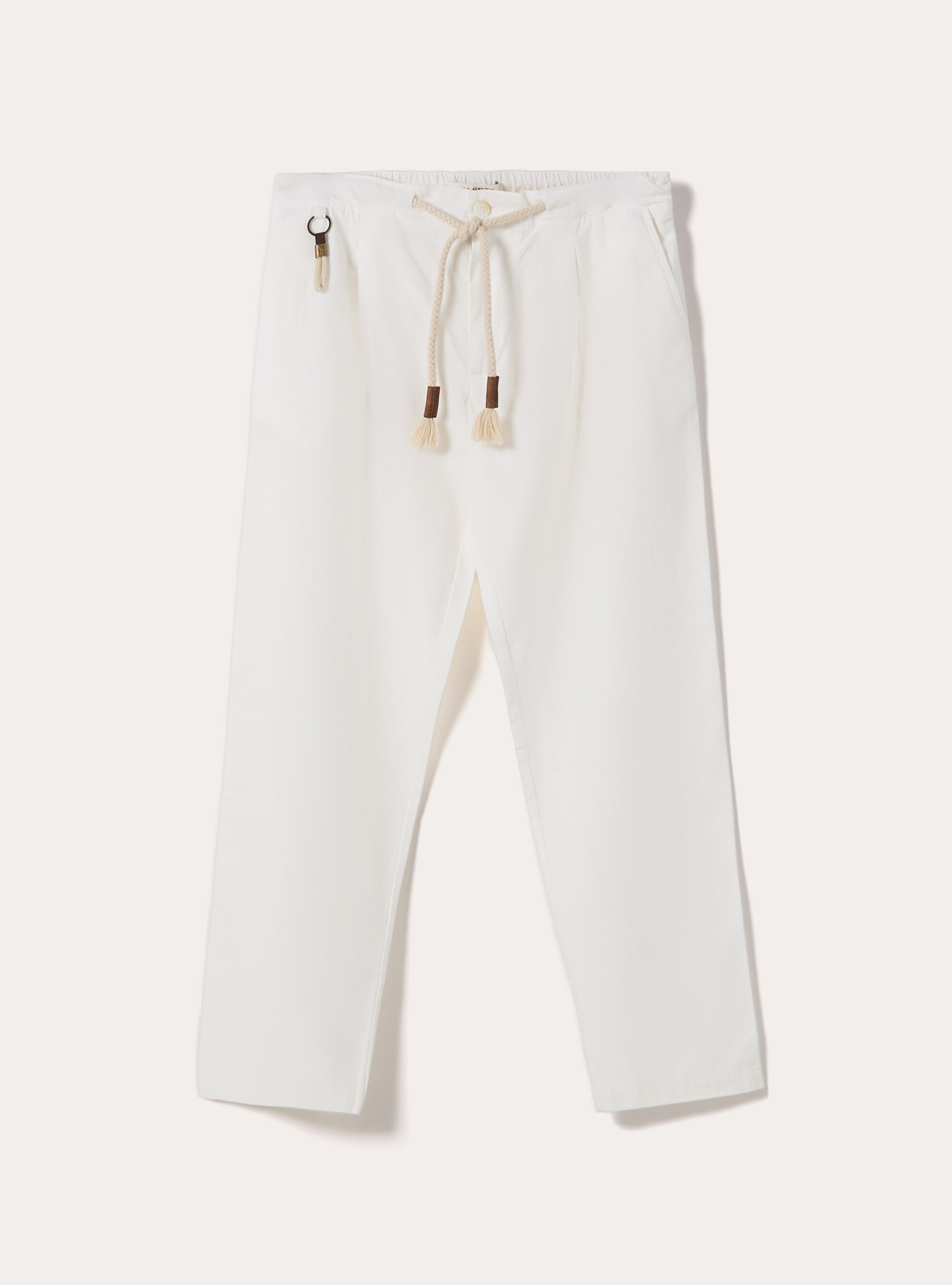 Pantaloni misto lino con coulisse, WH1 OFF WHITE