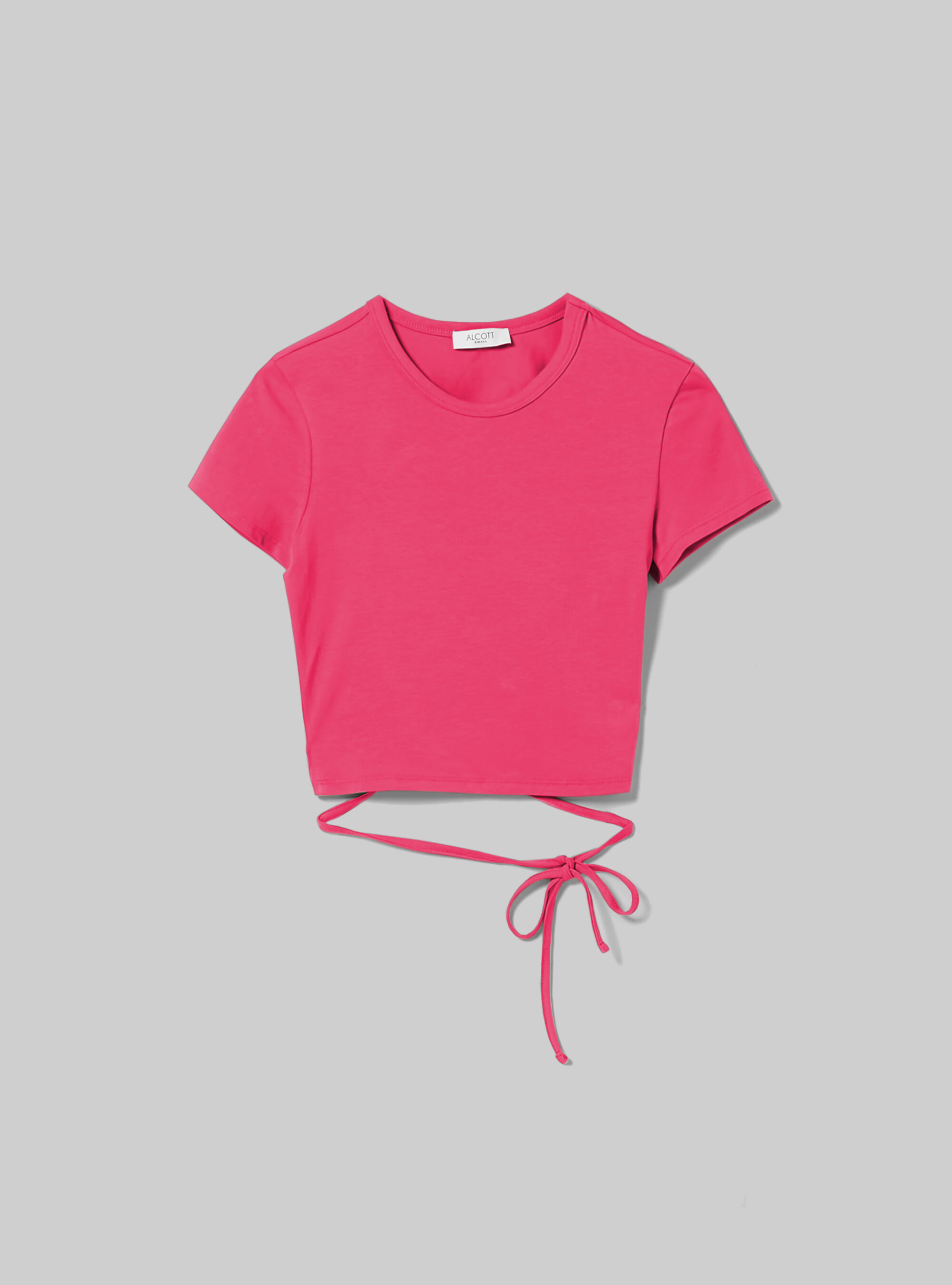 Cropped lace up t-shirt